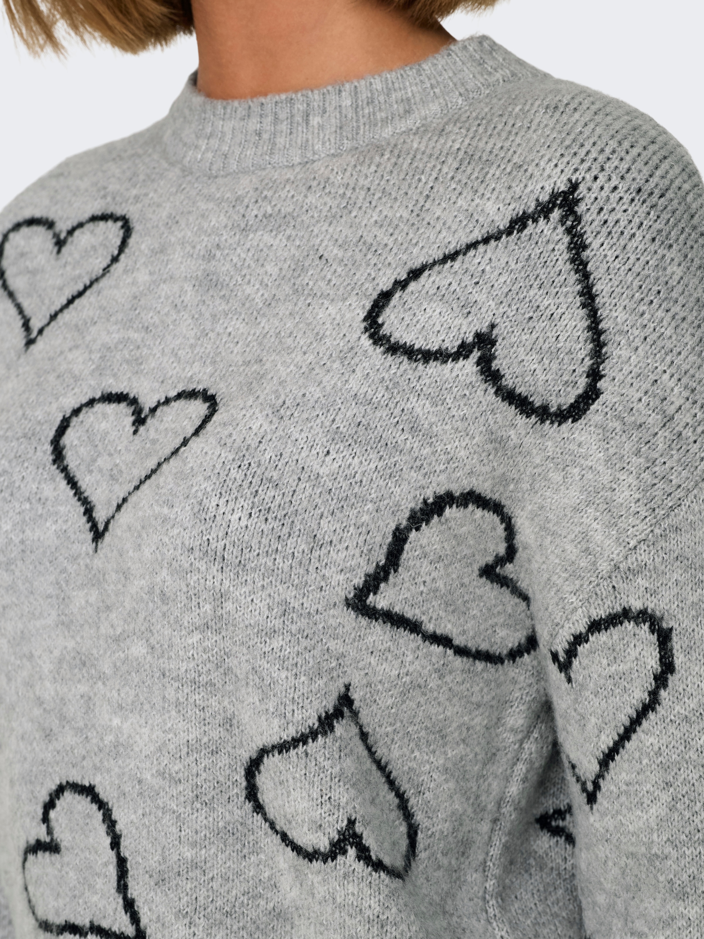 ONLY Rundhalspullover »ONLHAPPIE LS HEART O-NECK KNT«