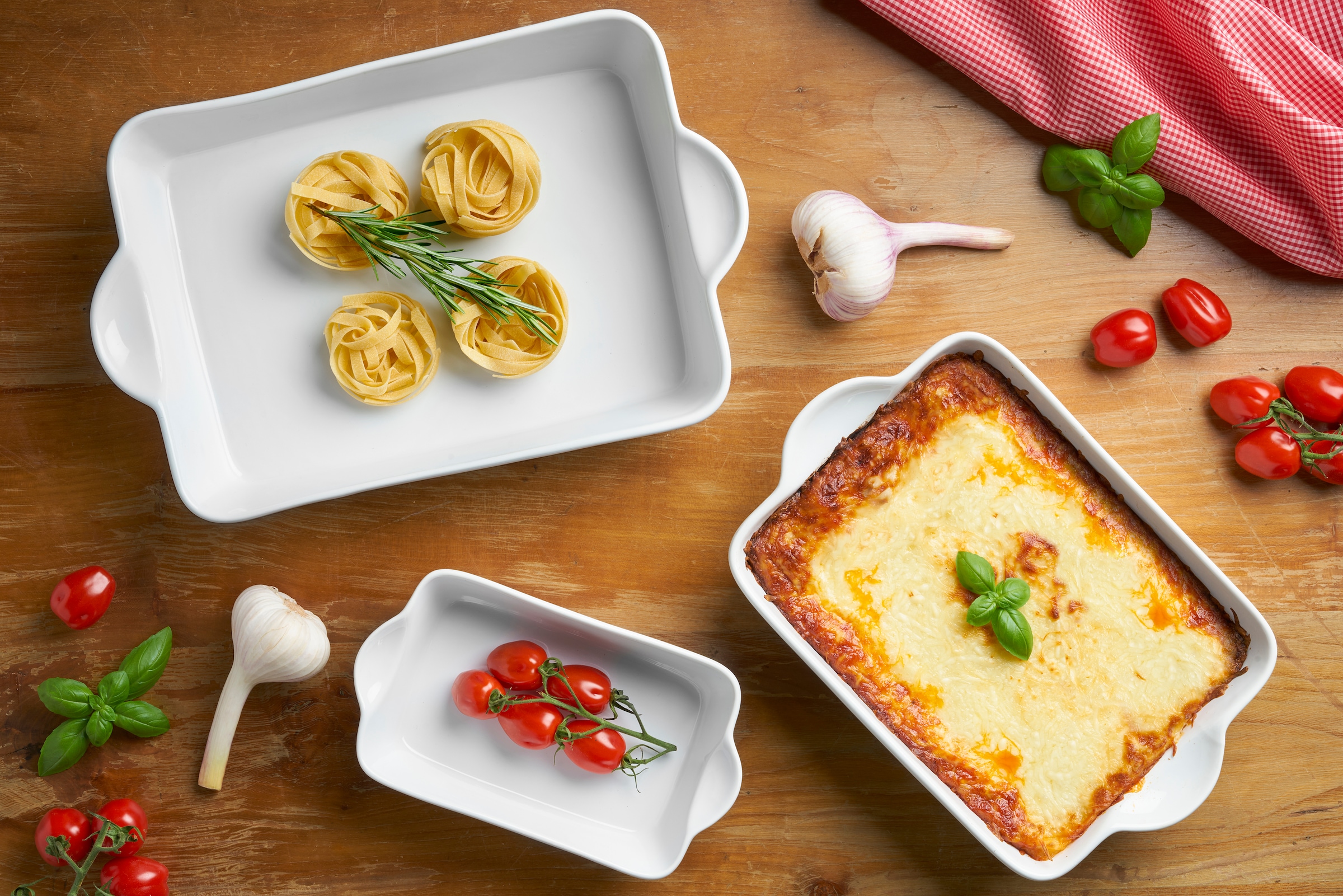 van Well Auflaufform »Backform eckig, 35 x 22,5 x 7,5 cm« Porzellan 1 Stk. tlg. weiß glänzend, spülmaschinen- und mikrowellengeeignet