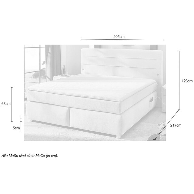 Boxspringbett inklusive Jockenhöfer OTTO USB- LED-Beleuchtung, Online Shop 4x Ladeports, Gruppe 7-Zonen-TTFK-Matratze »Livia«,