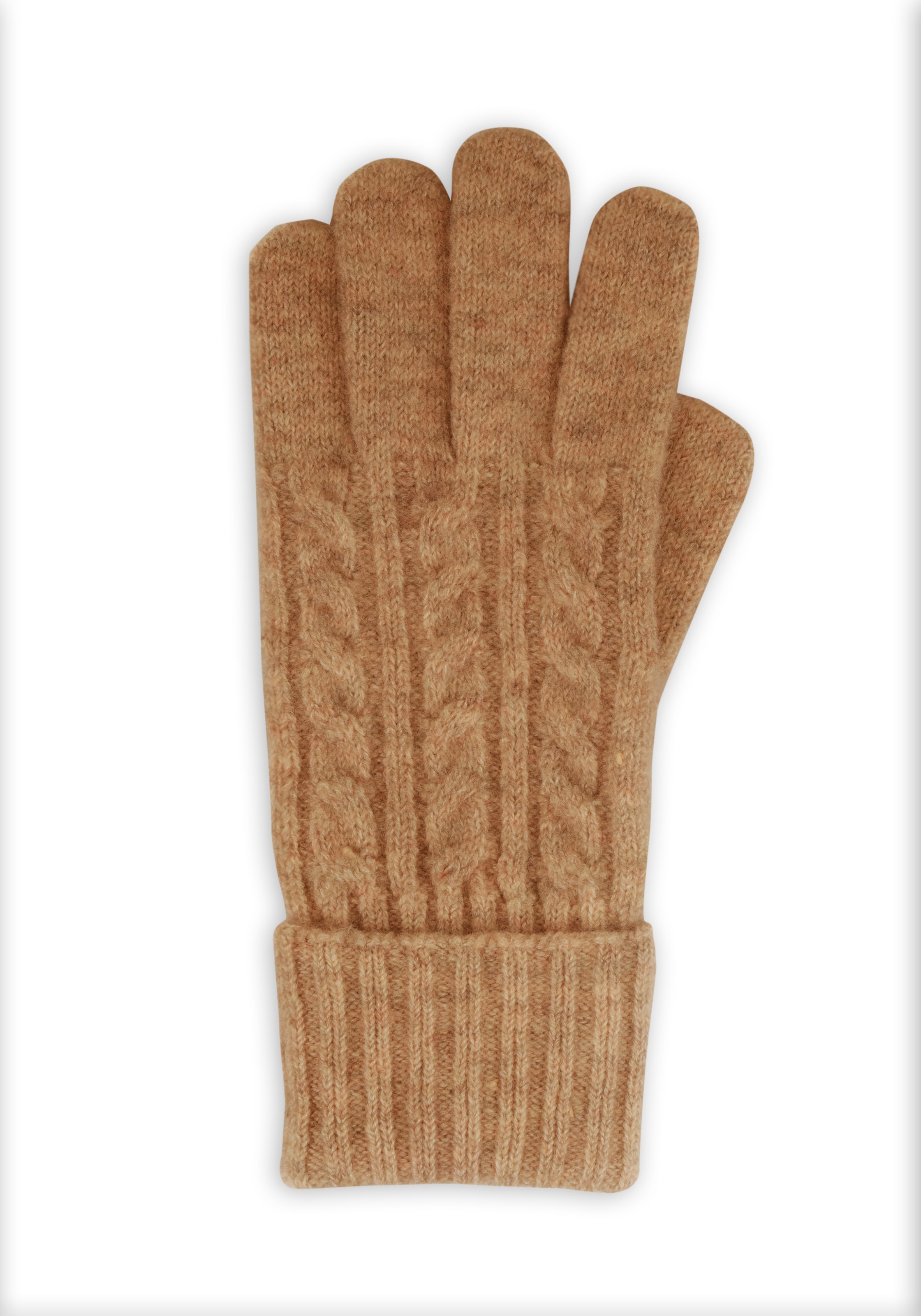 Capelli New York Strickhandschuhe 1 Paar,  mit Zopfstrickmuster, Feinstrick, breiter Umschlag, wärmend