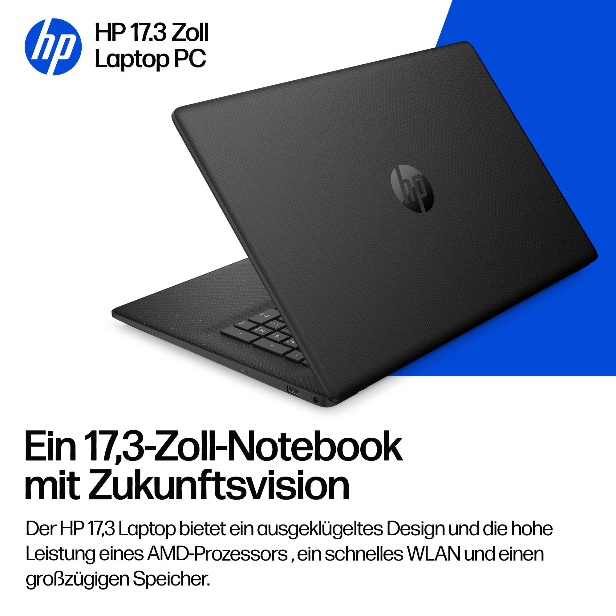 HP Notebook »17-cp AMD« 43,9 cm / 17,3 ″ AMD Ryzen 5 Radeon Graphics 512 GB SSD