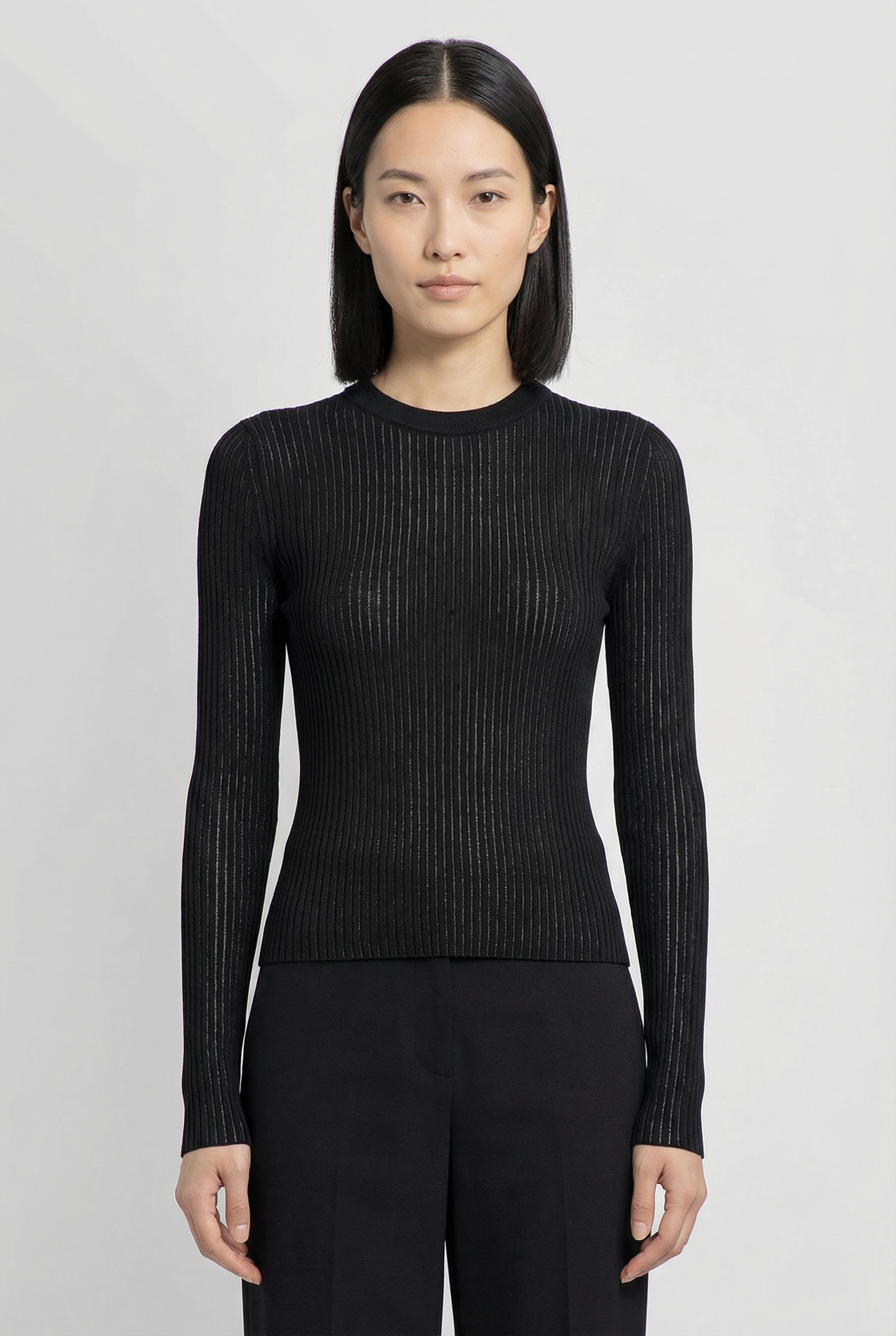 HUGO Blue Rundhalspullover »Somya« Rippstrick im Viskosemix