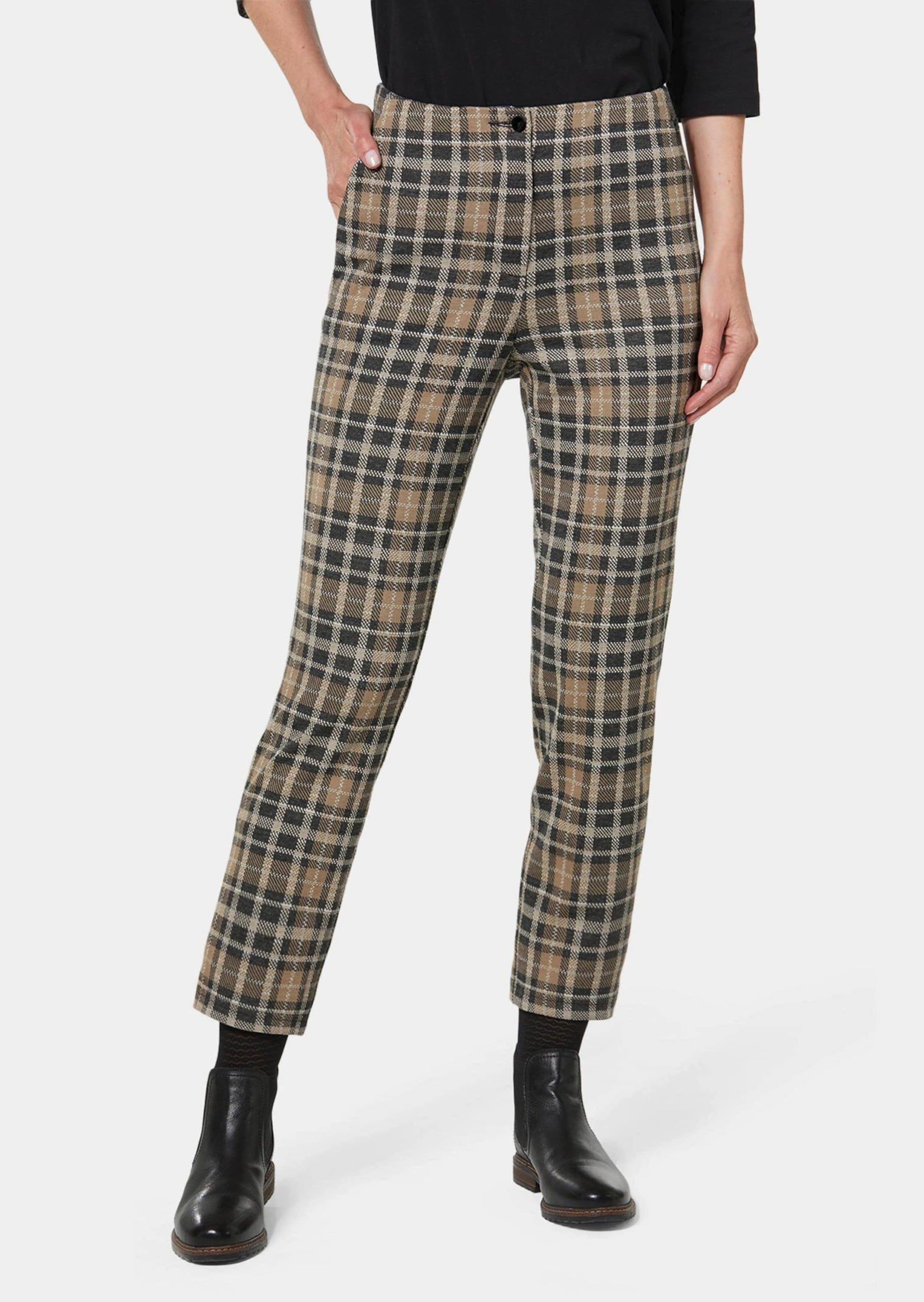 GOLDNER Stoffhose »Glencheck-Hose LOUISA«
