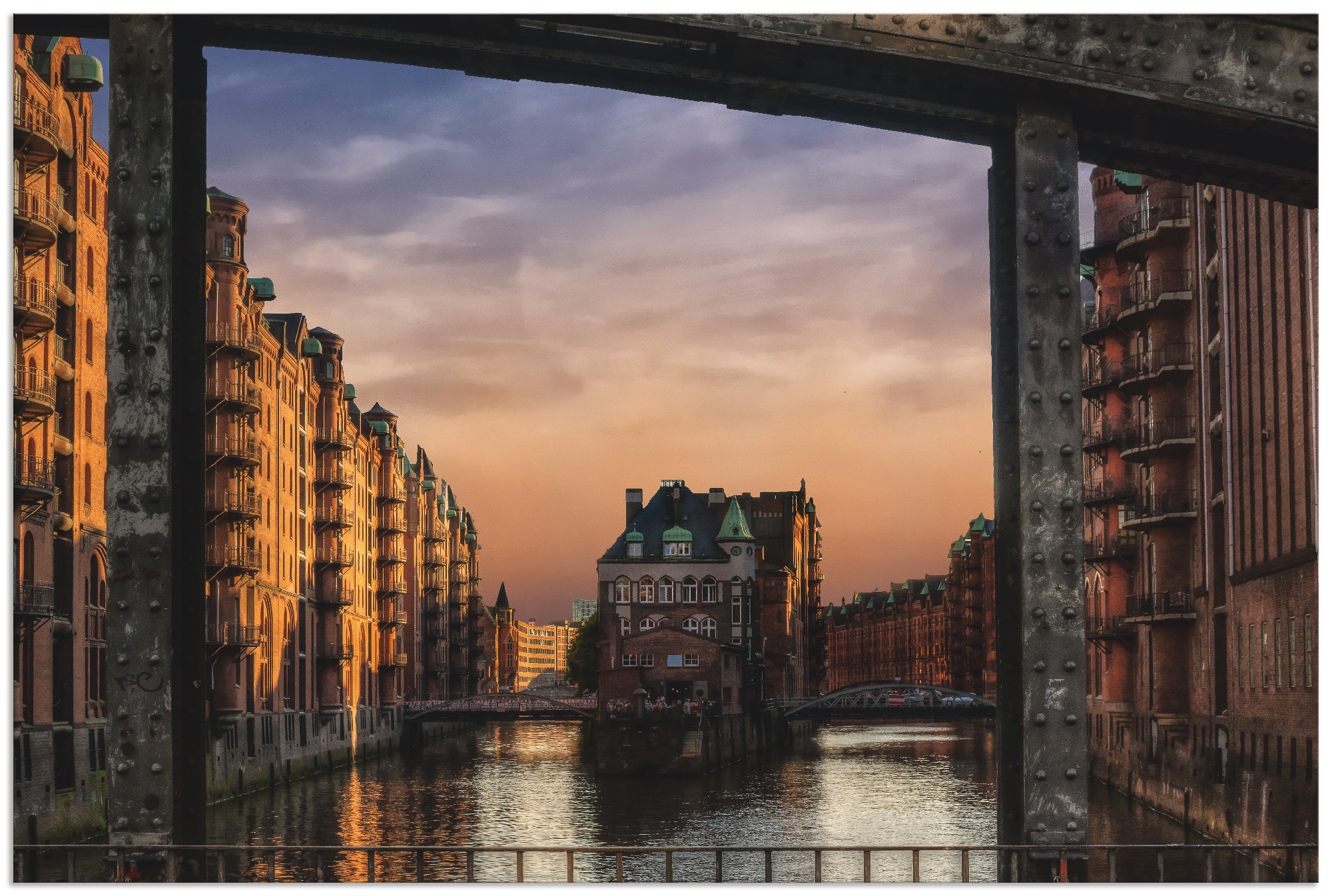 Artland Wandbild »Hamburg Speicherstadt Wasserschloss«, Deutschland, (1 St.), in vielen Größen & Produktarten - Alubild / Outdoorbild für den Außenbereich, Leinwandbild, Poster, Wandaufkleber / Wandtattoo auch für Badezimmer geeignet