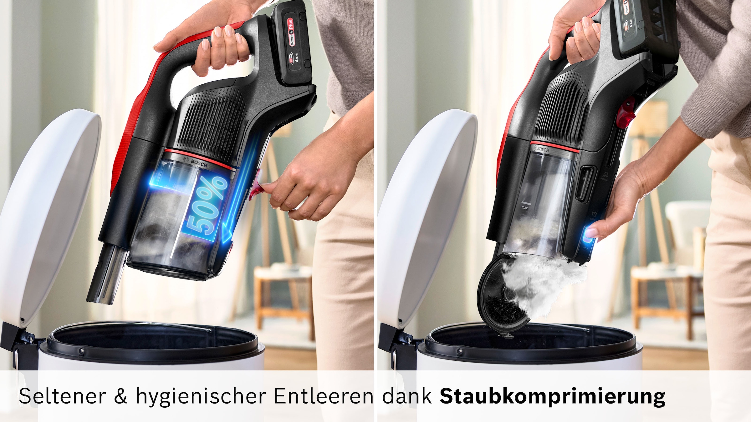 BOSCH Akku-Stielstaubsauger »Unlimited 9 ProAnimal BKS941PET, MicroClean™ Technology« HEPA-Filtersystem, 10 Jahre Motorgarantie, Schnellladegerät, LED Licht