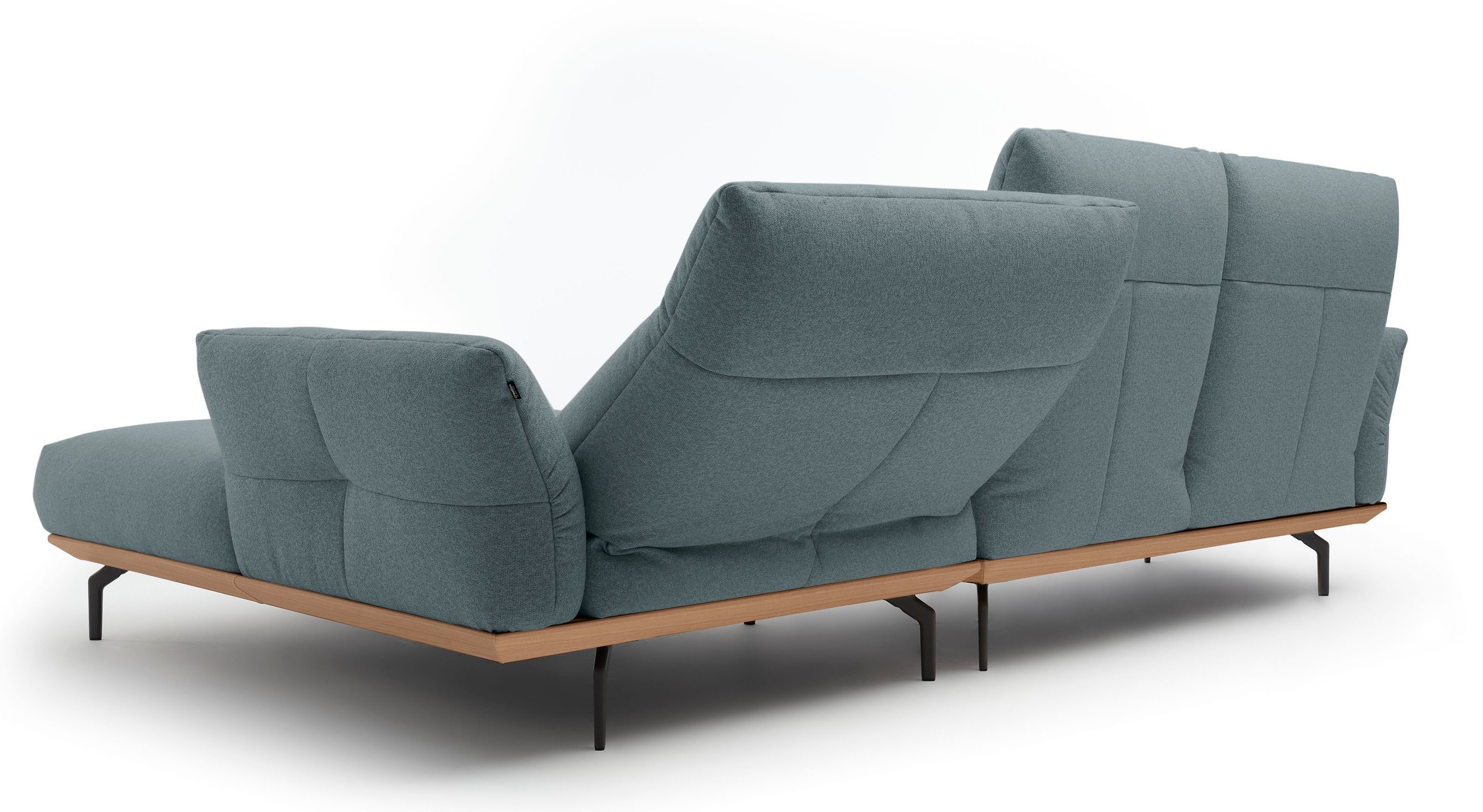 Creation BY ROLF BENZ Ecksofa »CR.460«, Sockel in Eiche, Alugussfüße in umbragrau, Breite 298 cm