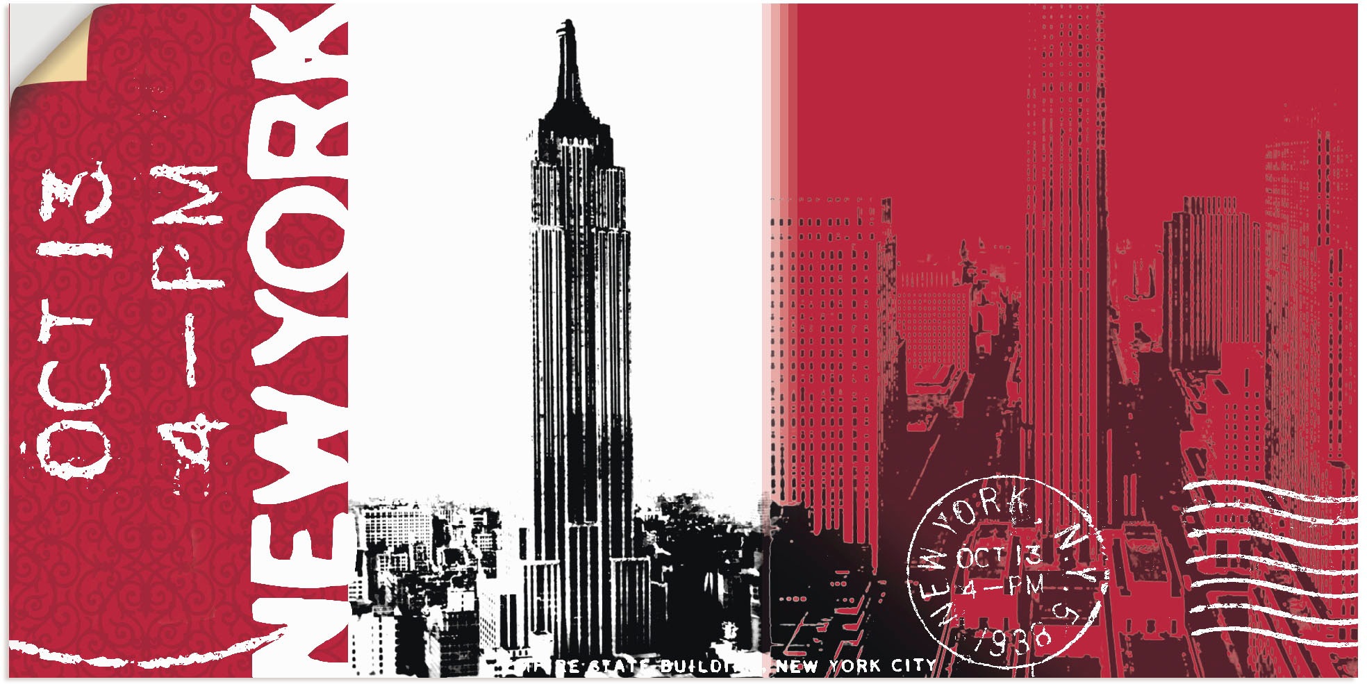 Artland Wandbild »New York«, Gebäude, (1 St.), in vielen Größen & Produktarten - Alubild / Outdoorbild für den Außenbereich, Leinwandbild, Poster, Wandaufkleber / Wandtattoo auch für Badezimmer geeignet