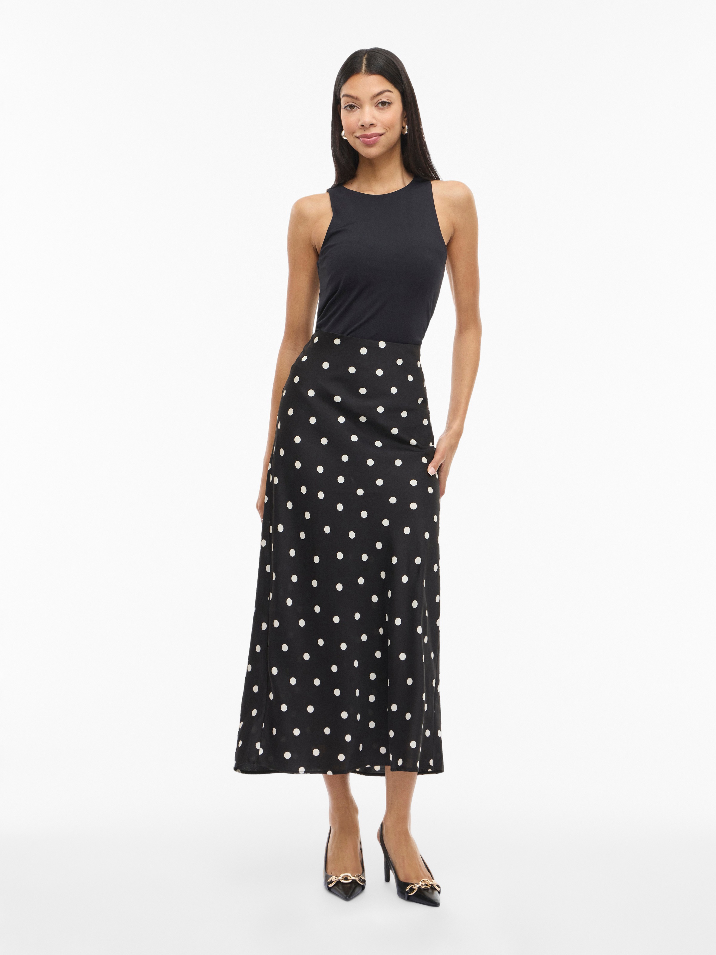 Vila Maxirock »VIELLETTE HW LONG SKIRT - NOOS« Kunstfaser