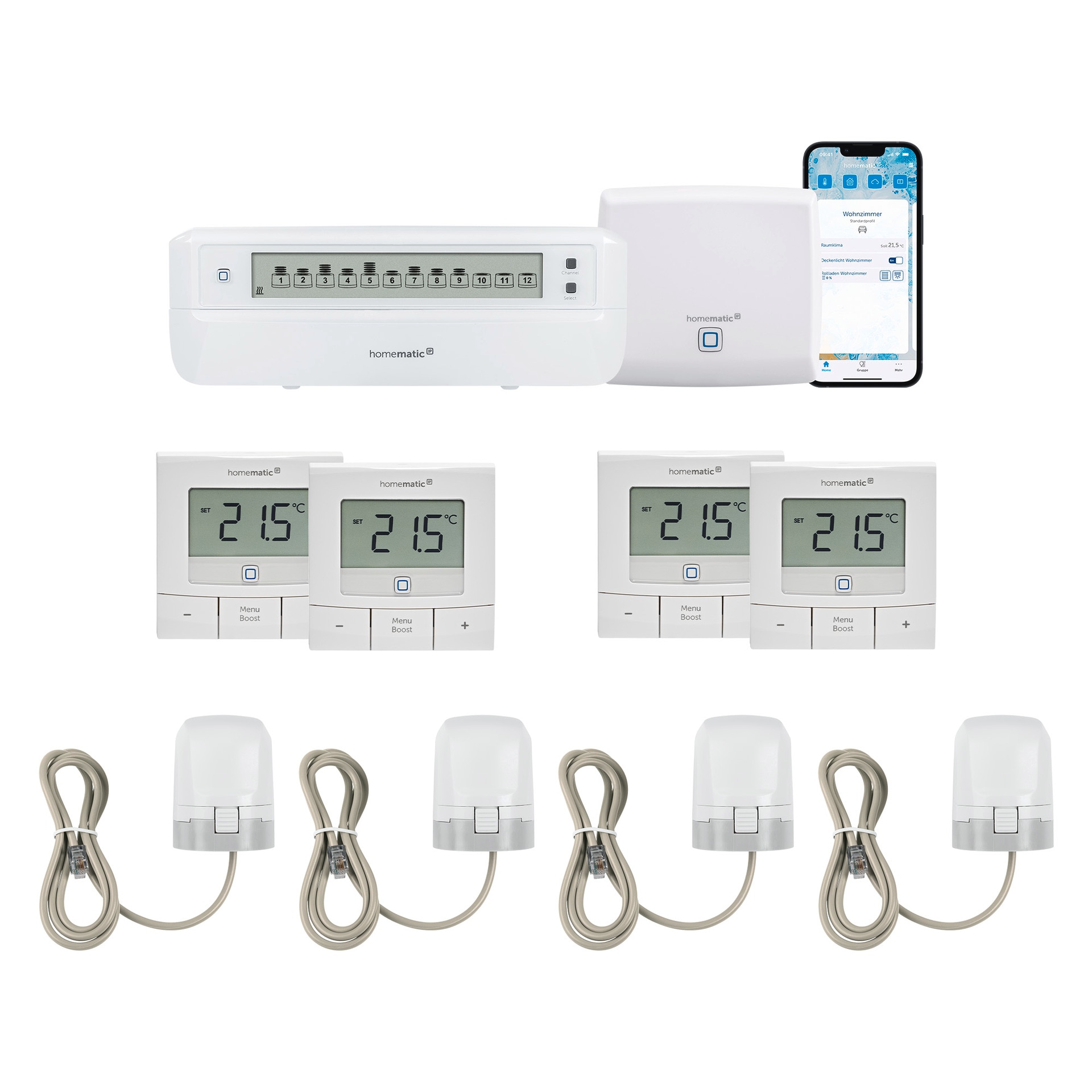 Smart-Home-Zubehör »Bundle aus AP, 1x Fussbodenaktor, 4x Stellantrieb, 4x...