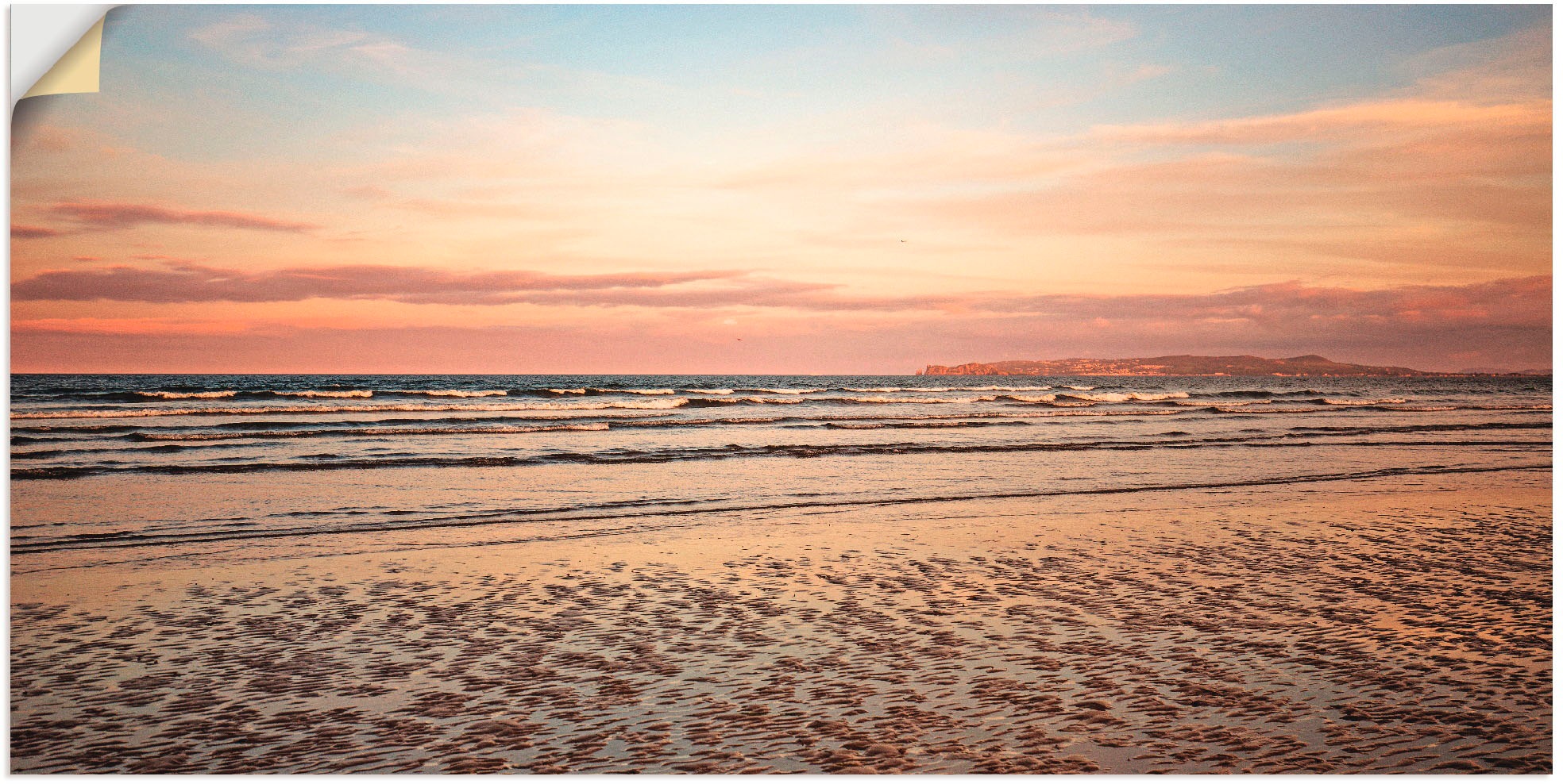 Artland Wandbild »Sonnenuntergang im Watt«, Strand, (1 St.), in vielen Größen & Produktarten -Leinwandbild, Poster, Wandaufkleber / Wandtattoo auch für Badezimmer geeignet