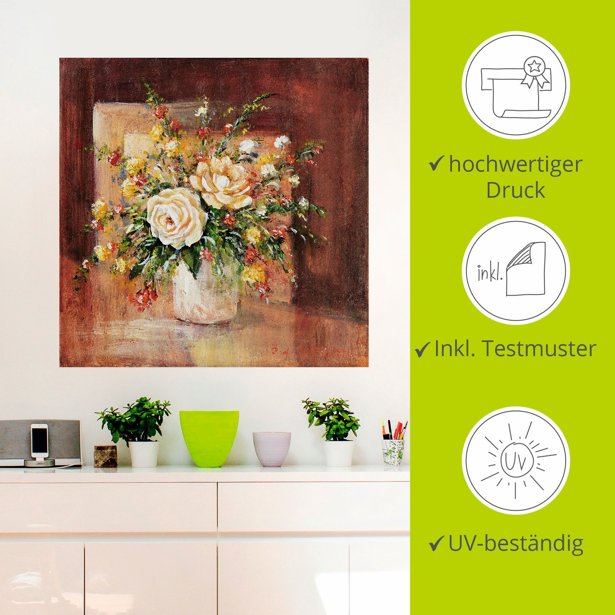 Artland Wandbild »Spanische Blumen II«, Blumen, (1 St.), als Leinwandbild, Wandaufkleber in verschied. Größen
