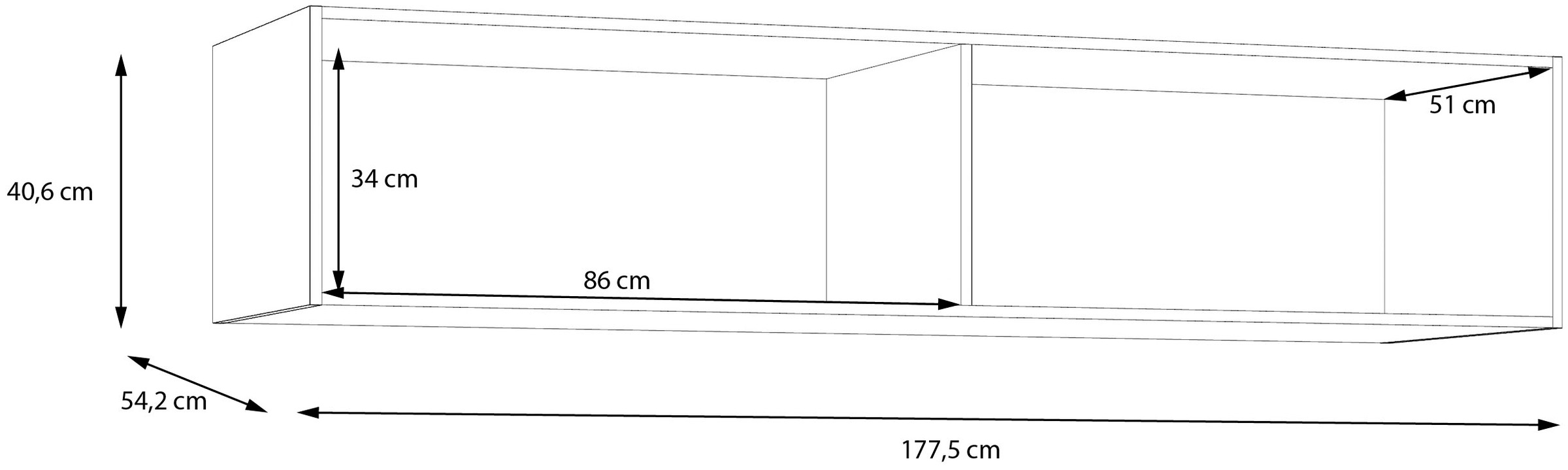 FORTE Schrankaufsatz, Schrankaufsatz, Stauraum, 4 Türen, Raumnutzung