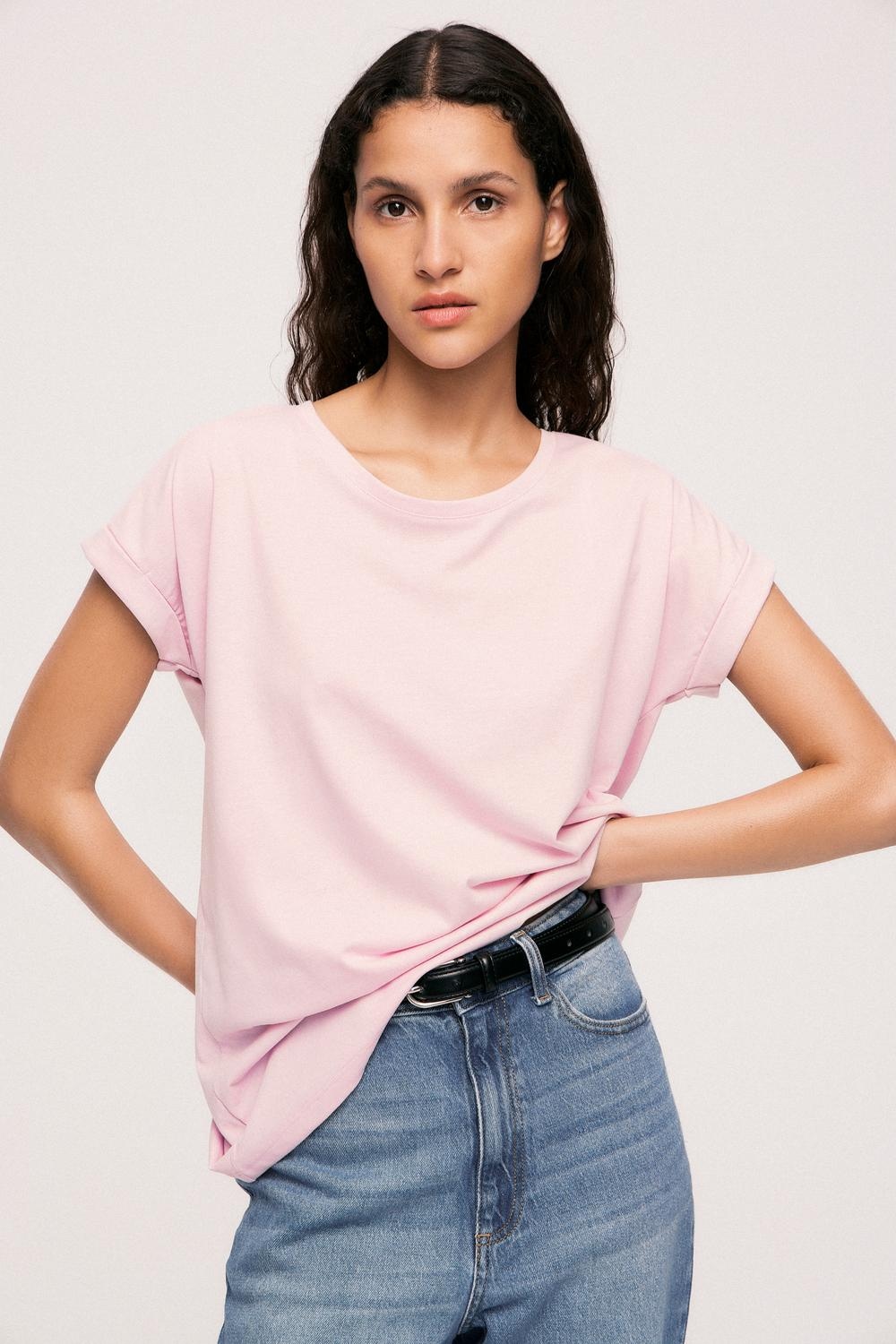 Vila Rundhalsshirt »VIDREAMERS NEW PURE T-SHIRT/SU-NOOS«, Basic Damen-T-Shirt mit Rundhalsausschnitt und umgeschlagenen Ärmeln
