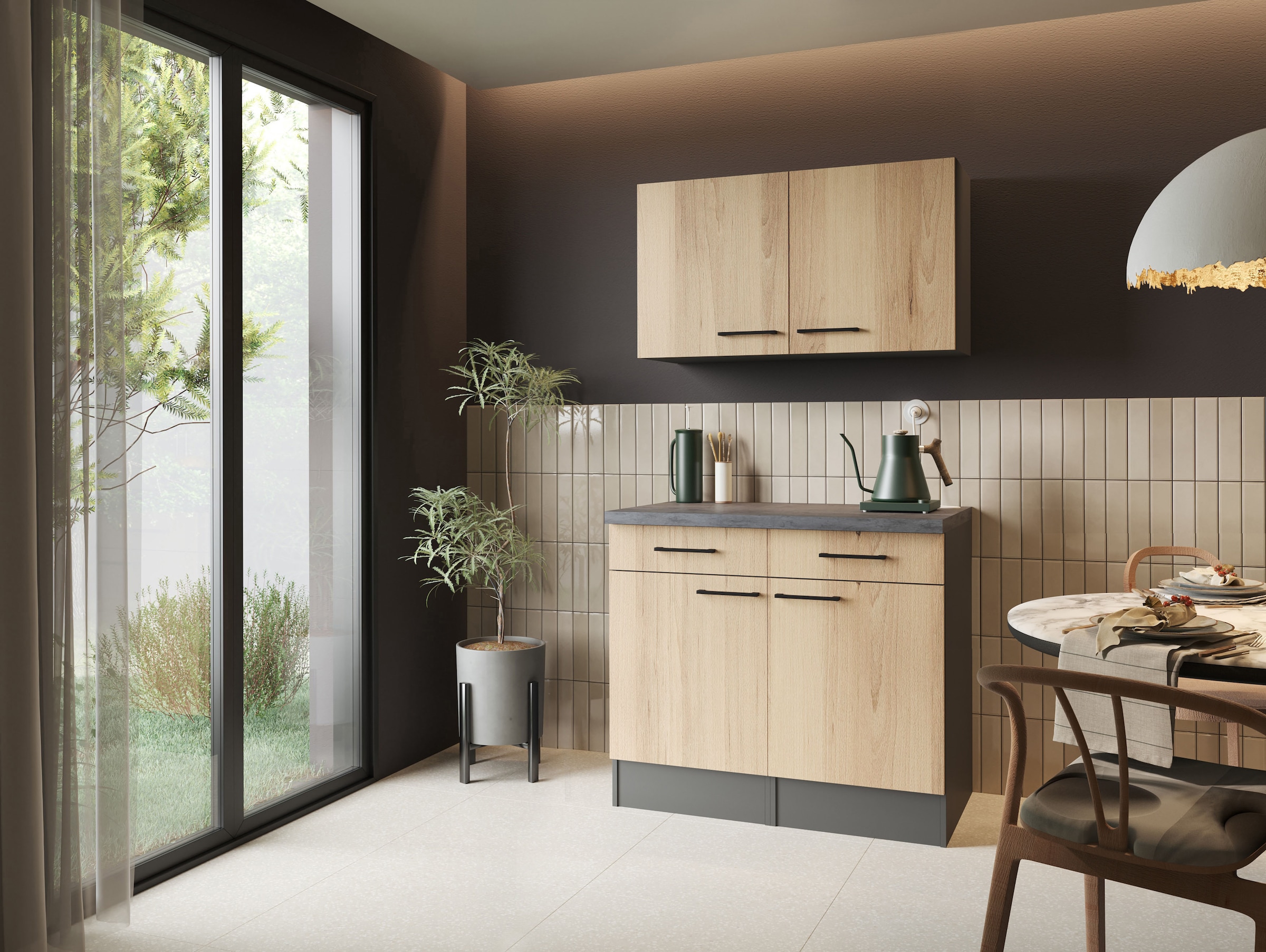 RESPEKTA Sideboard »Oliver« zerlegt, mit Soft Close Funktion, inkl. Oberschränke, Breite 100 cm