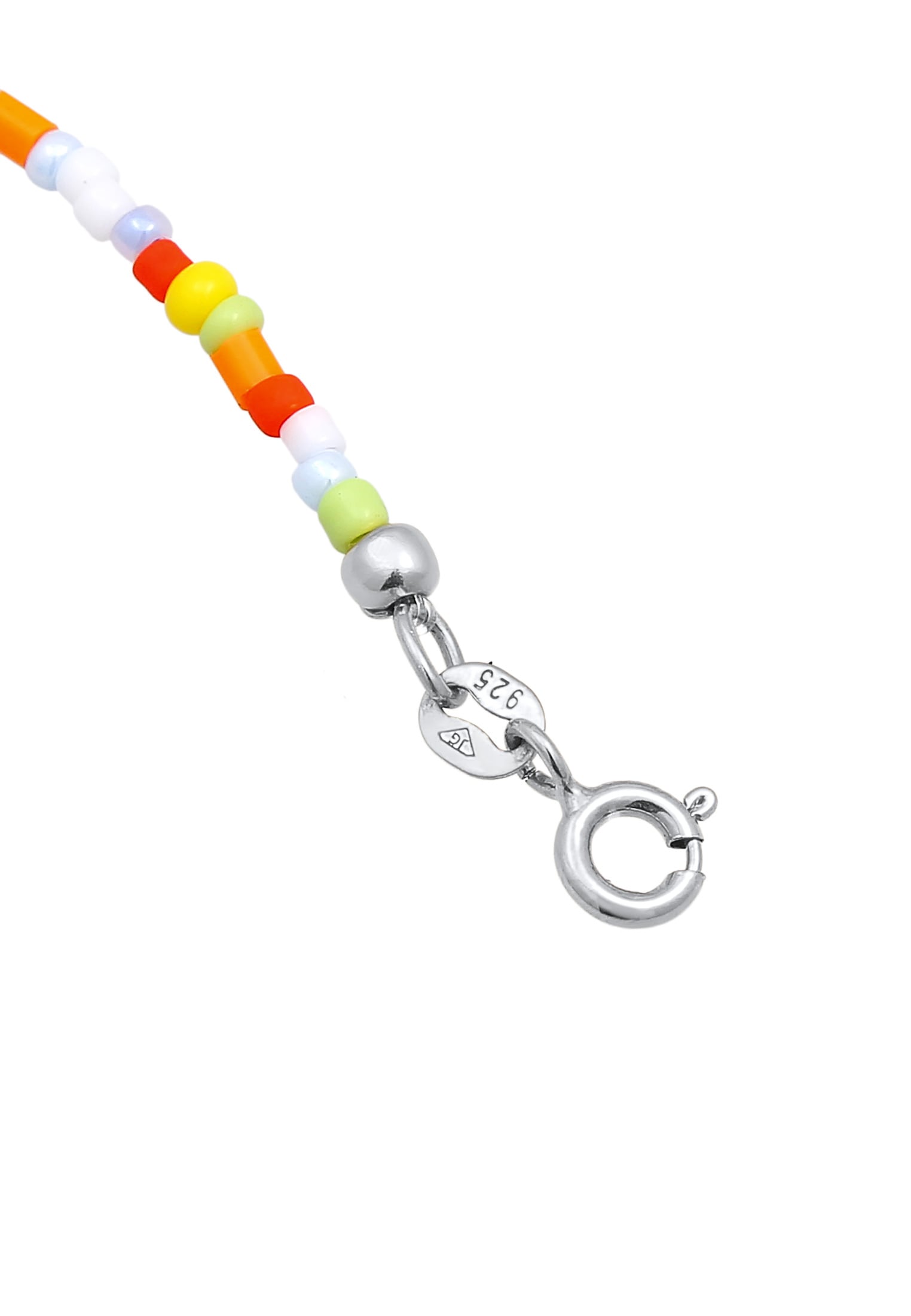 Elli Fußkette »Fußschmuck Peace Frieden Symbol Glas Beads Bunt 925 Silber«