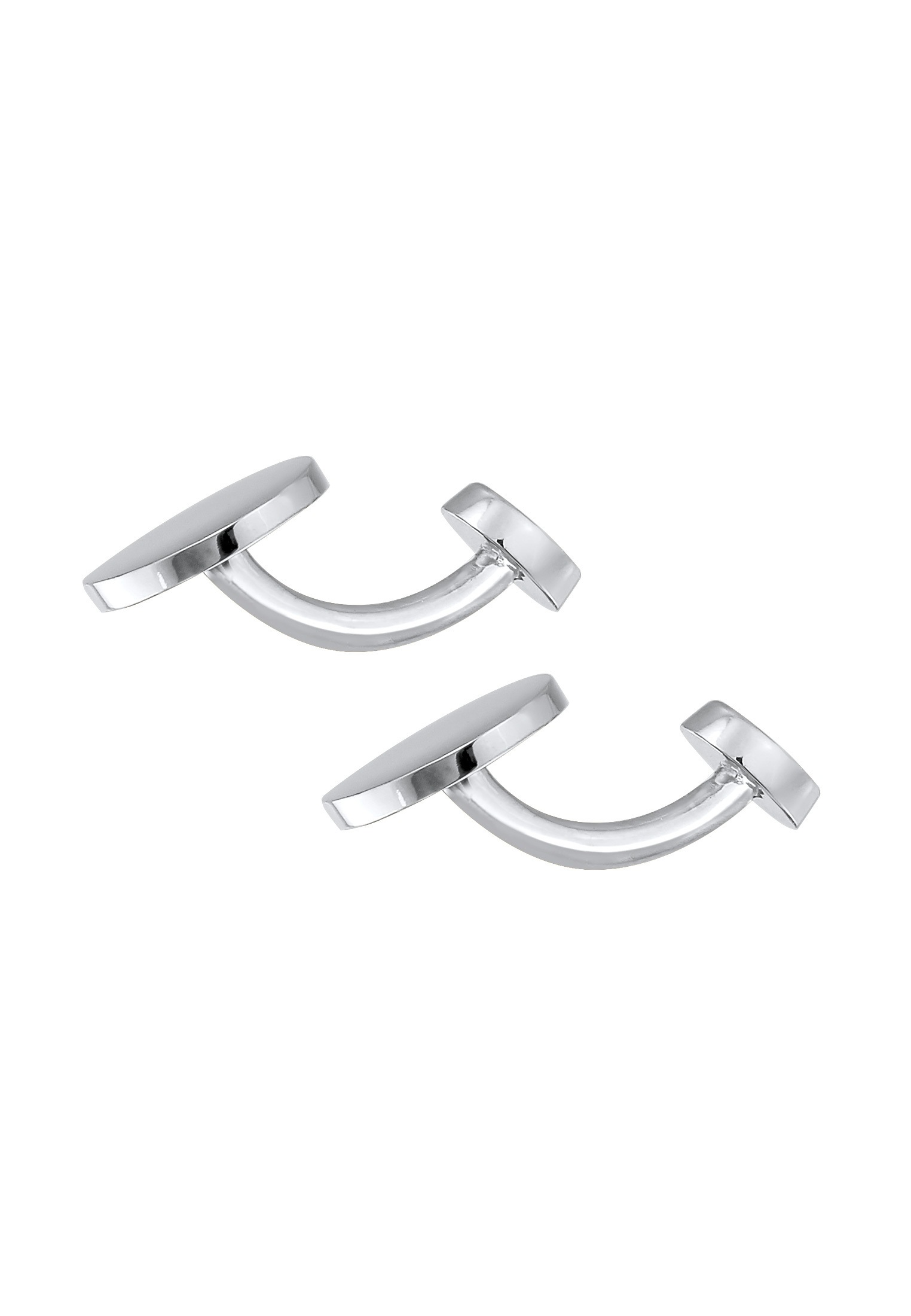 Kuzzoi Manschettenknöpfe »Manschettenknopf Oval Plättchen Poliert Elegant 925 Silber«