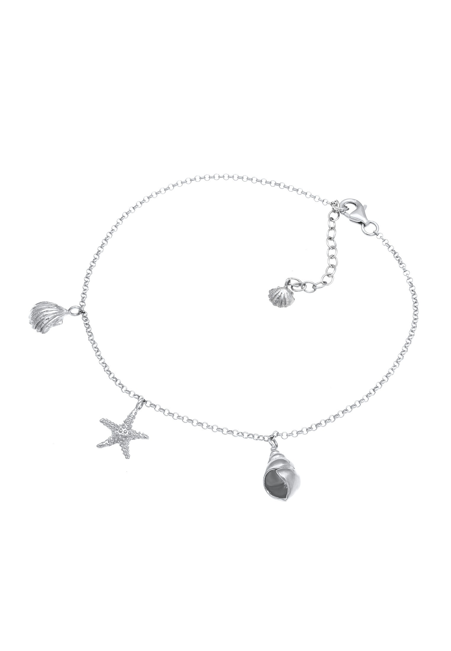 Elli Fußkette »Fußschmuck Fußkette Muschel Seestern Anhänger 925 Silber«