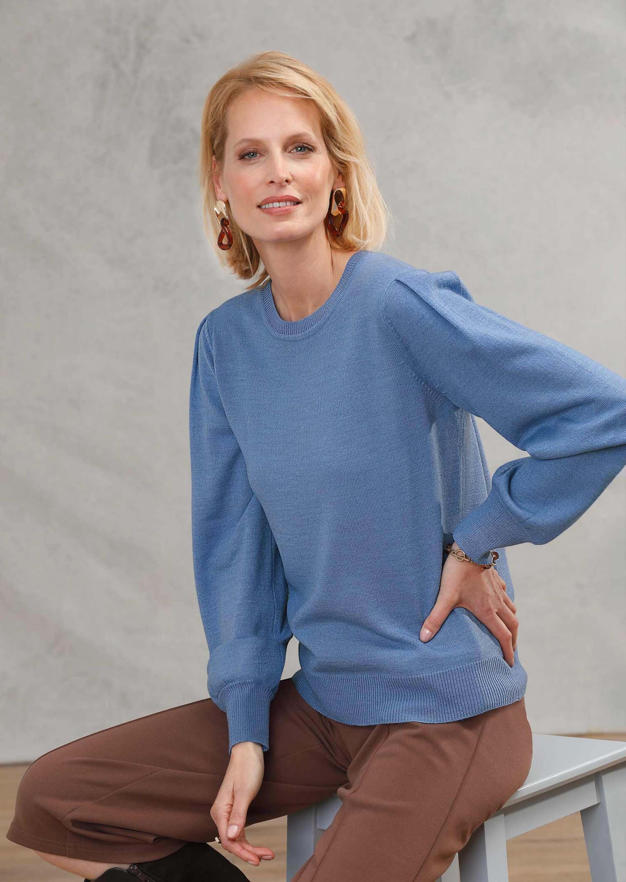 GOLDNER Strickpullover »Kurzgröße Weicher Strickpullover, Ballonärmel« Ohne