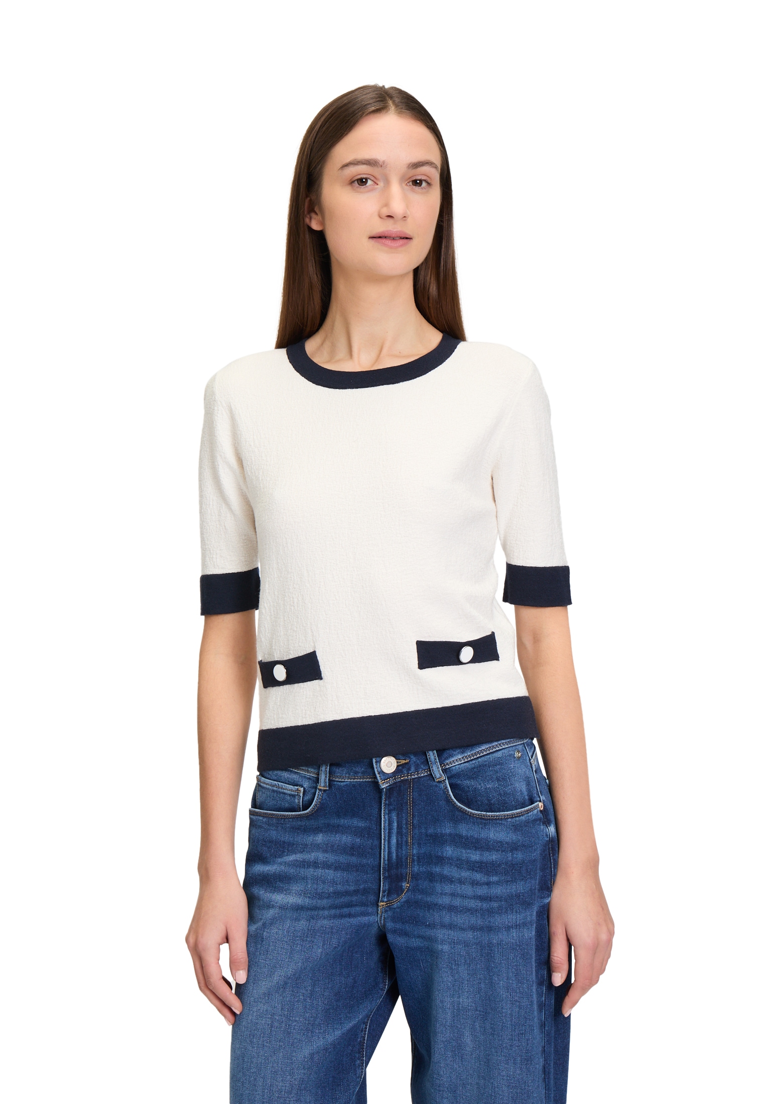 Betty&Co Rundhalspullover »Feinstrickpullover mit Rundhalsausschnitt«