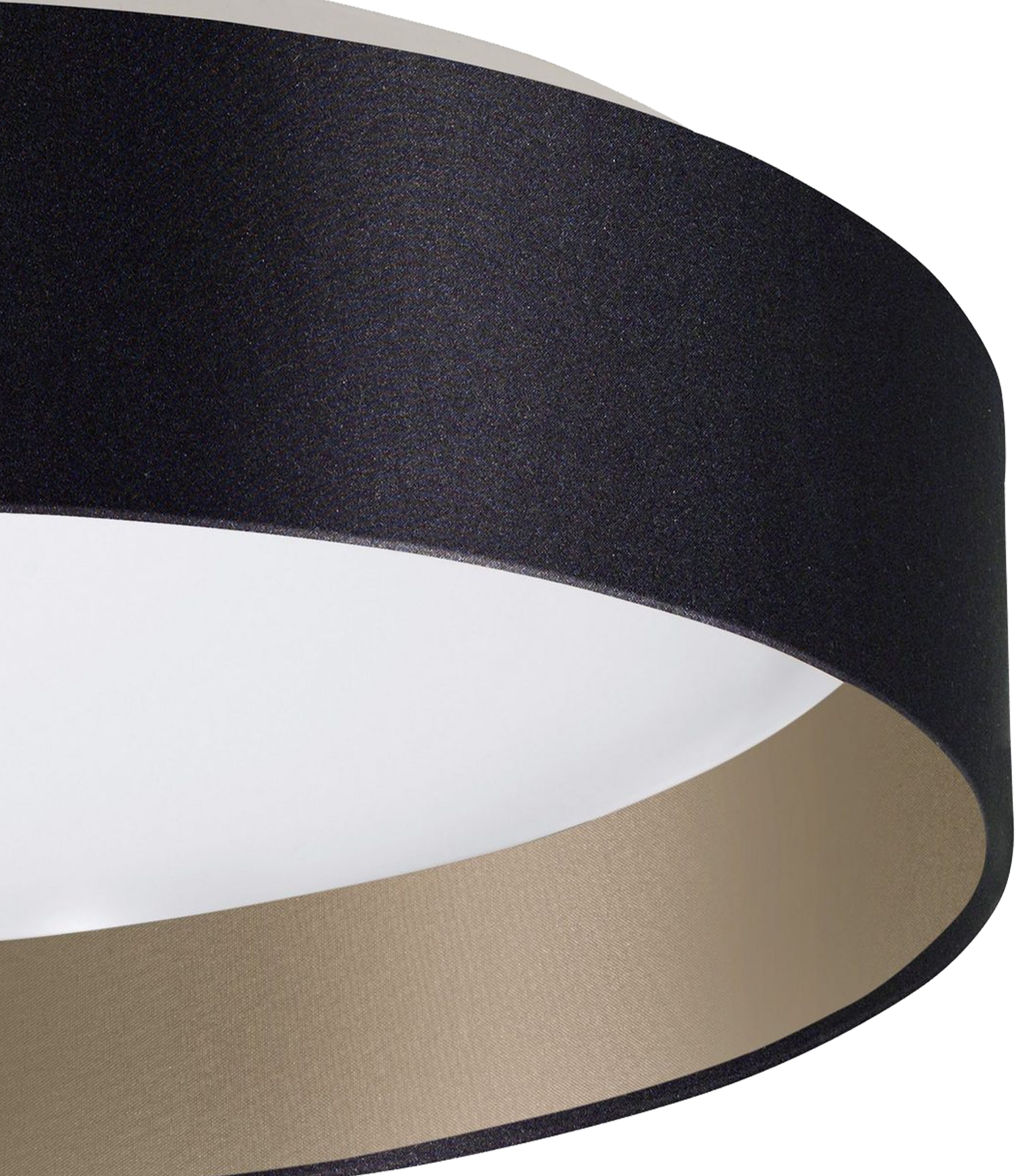 my home LED Deckenleuchte »Juria«, 1 flammig, Leuchtmittel LED-Modul | LED fest integriert, Deckenlampe Ø38 x H9 cm mit Textil-/Stoffschirm, CCT, Fernbedienung