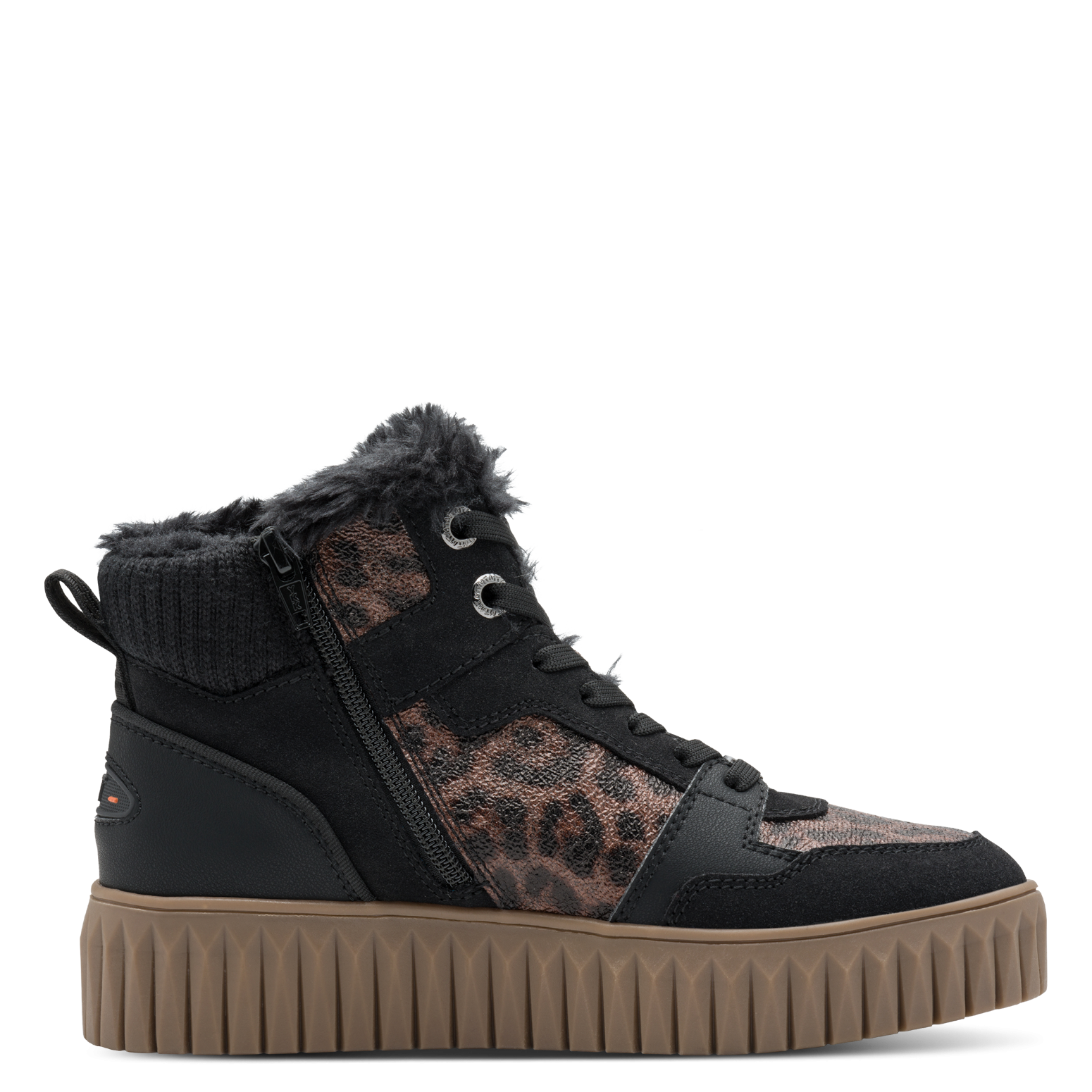 MARCO TOZZI Winterboots  Plateau,Schnürboots,Schnürstiefelette mit Kontrastbesatz in Leo-Optik