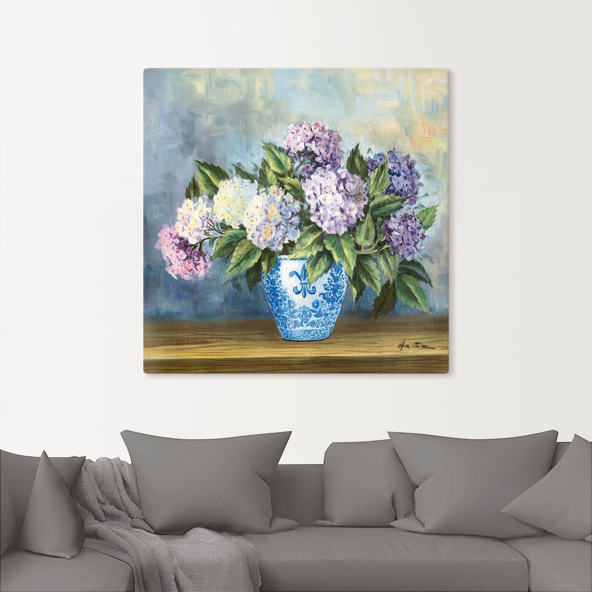 Artland Leinwandbild »Hortensien« Blumenbilder 1 Stk. tlg. auf Holzrahmen gespannt