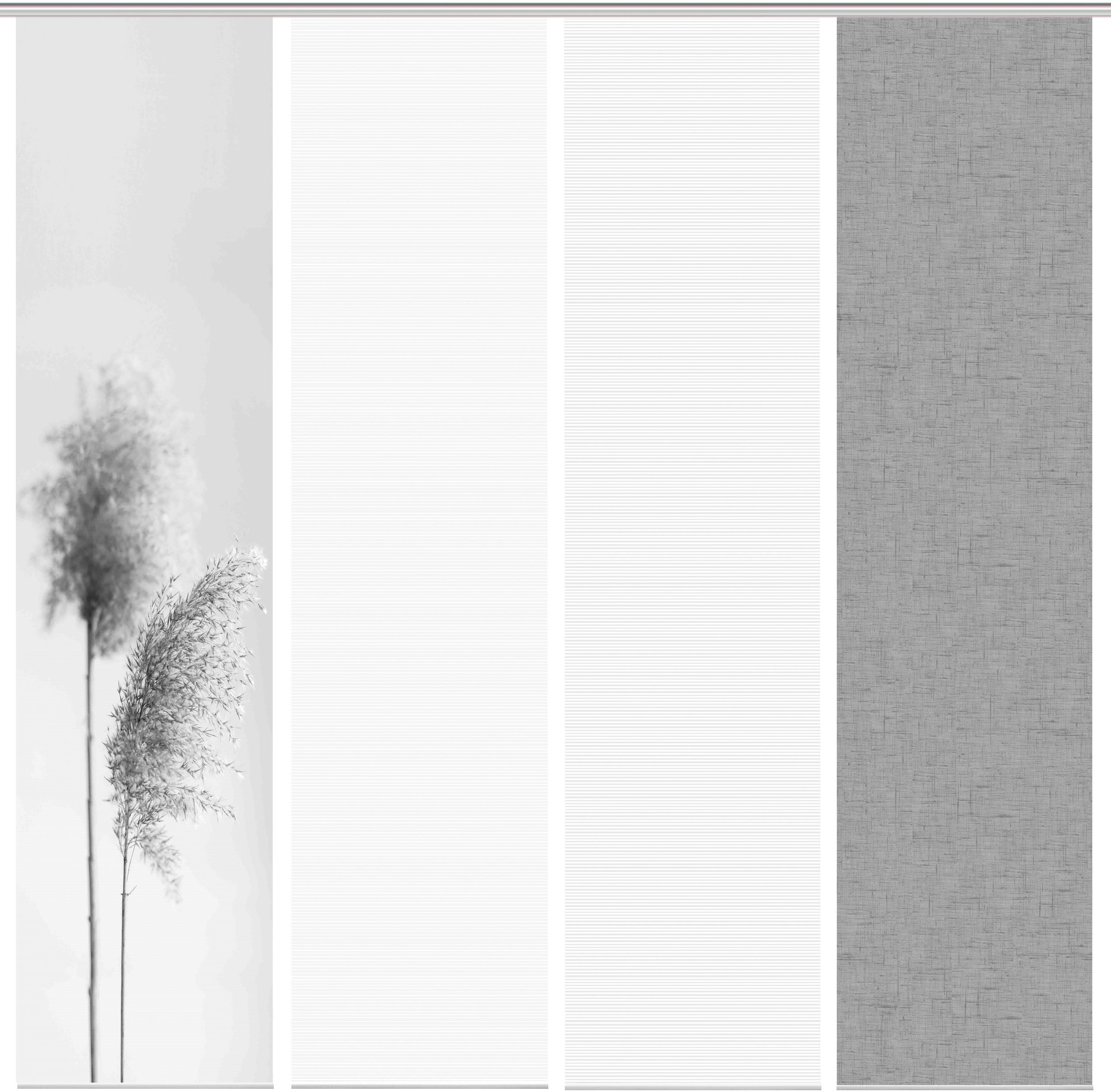 Vision S Schiebegardine »IRLOS 4er SET« Paneelwagen 4 Stk. tlg. Schiebevorhang Digidruck 4er Set IRLOS