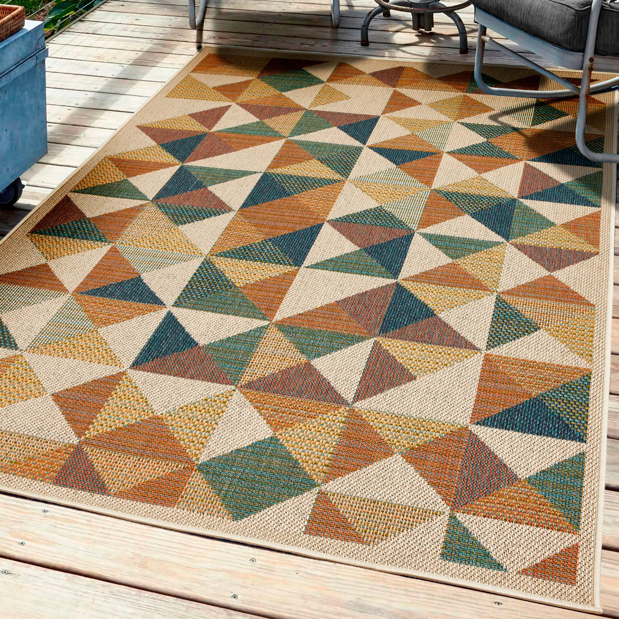 Teppich »Sedona Dreieck«, rechteckig, Flachgewebe, modernes Design, In- und Outdoor...