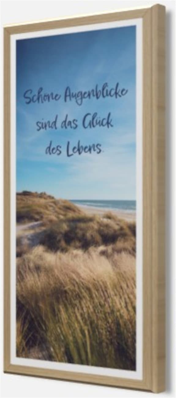 Bönninghoff Bild mit Rahmen »Wandbild gerahmt SCHÖNE AUGENBLICKE – STRAND 23x49 cm – Natur Wanddeko« Düne | Sprüche | Strand 1 Stk. tlg. mit dekorativem Rahmen
