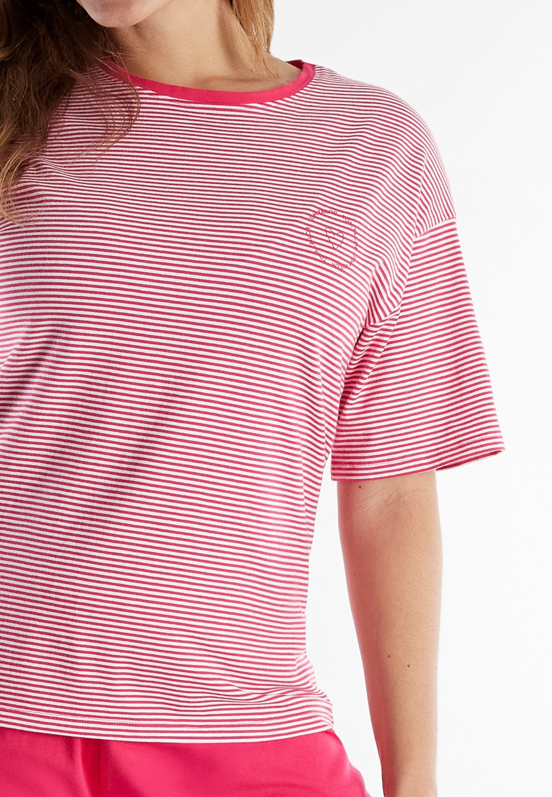 TOM TAILOR Shorty kurz, Halbarm, Rundhalsausschnitt, Baumwollmix