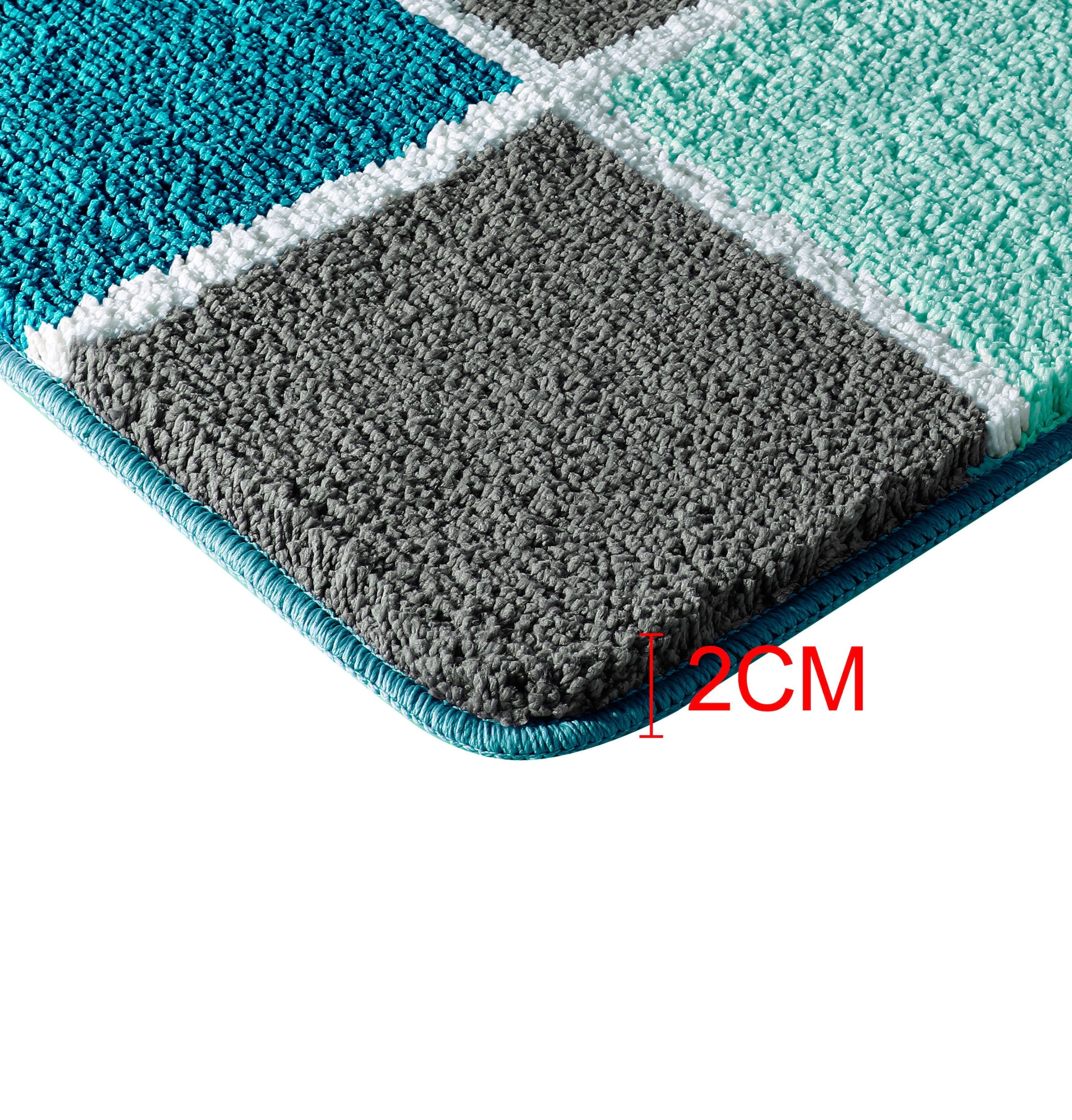 my home Badematte »Anna mit Kachelmuster, Badvorleger, Badezimmer Teppich, Duschvorleger«, rutschhemmend beschichtet, strapazierfähig, Badteppich, Hoch-Tief Effekt, Modern, Weich
