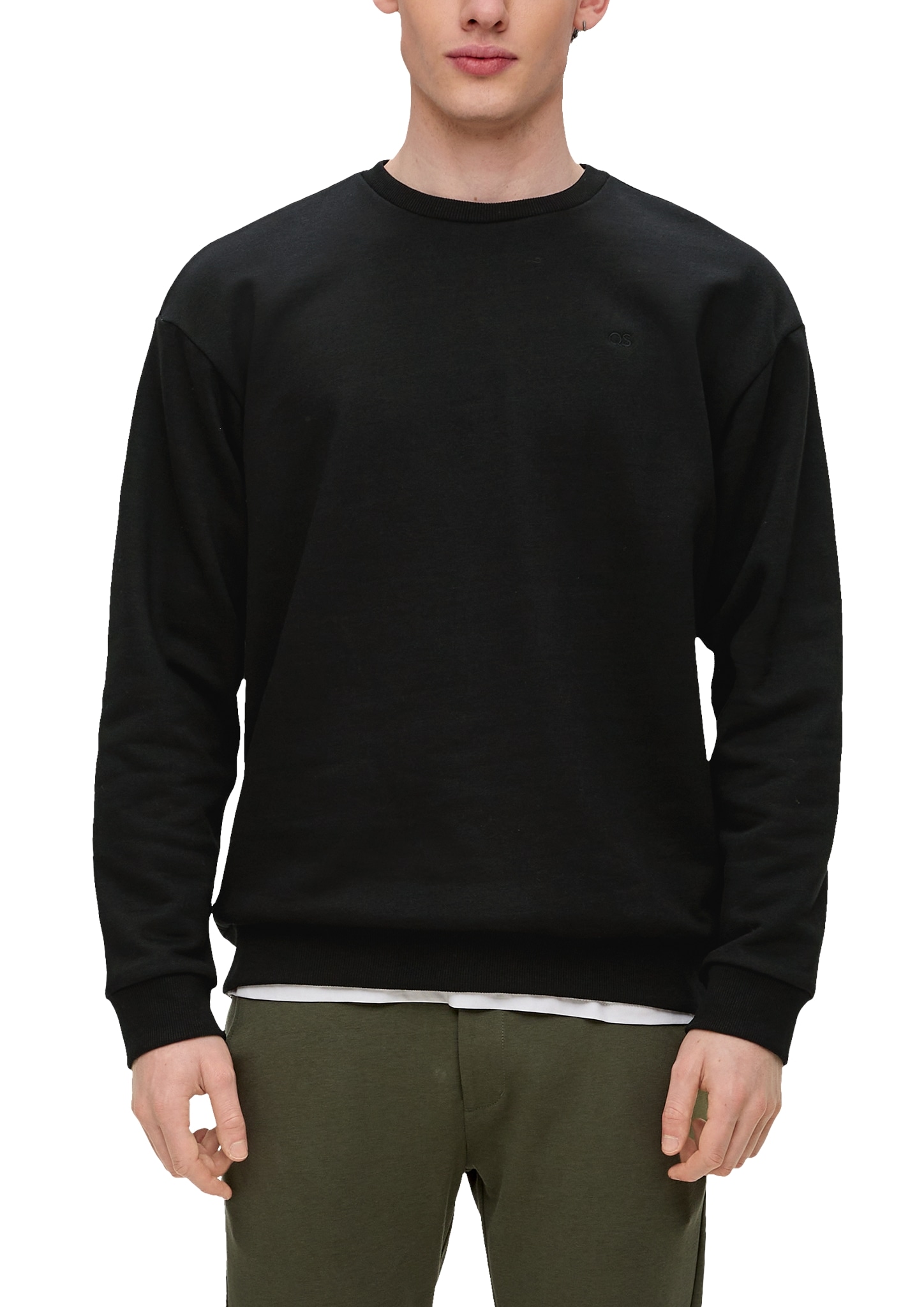 QS Sweatshirt , mit Logo Stickerei
