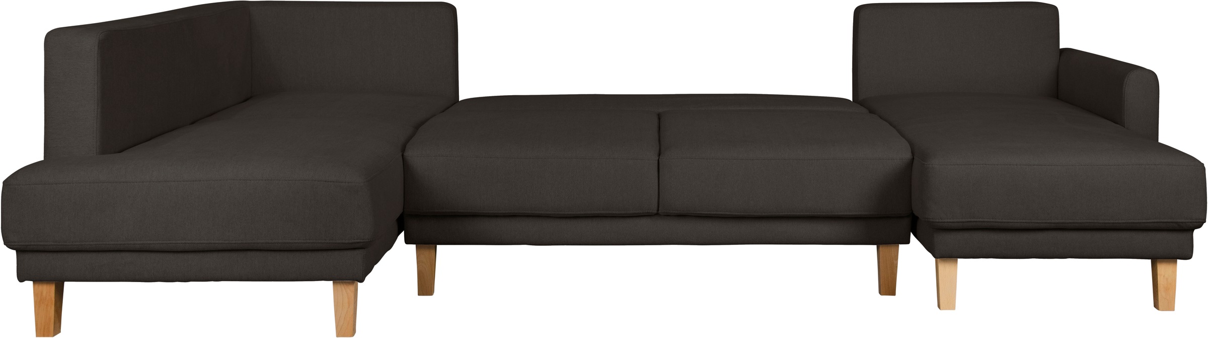Home affaire Wohnlandschaft »TRIPLO U-Form wahlweise mit Schlaffunktion, B/T/H: 310/192/90 cm«, Schlafsofa, auch mit Bettkasten, Steppung im Rückenkissen