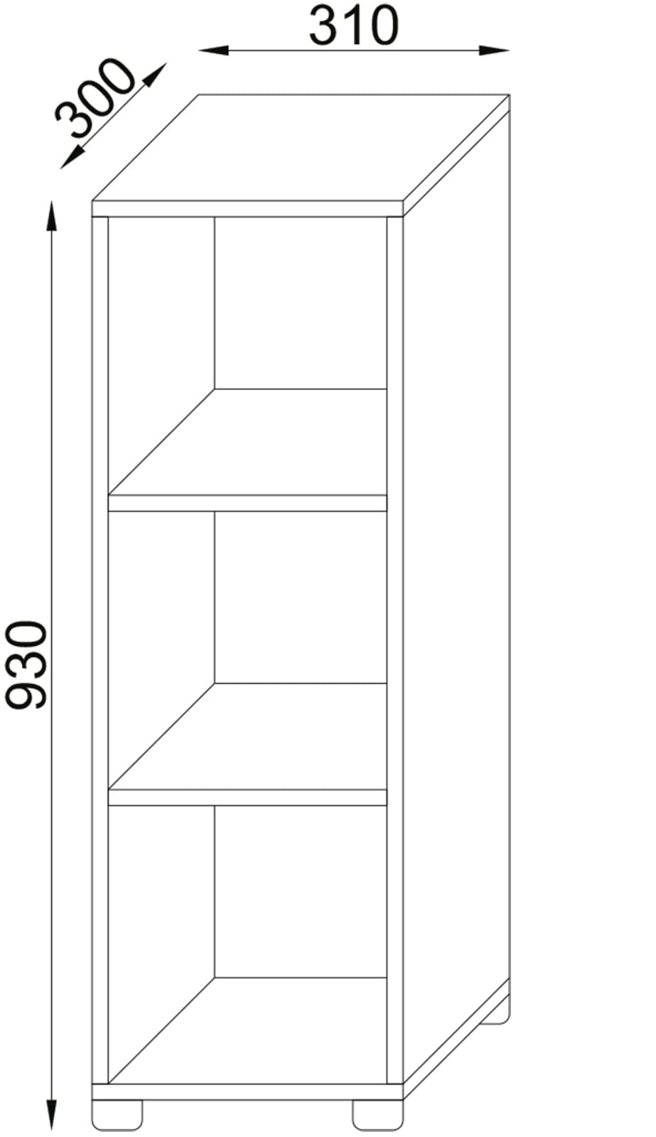 VCM Midischrank »Holz Badmöbel Midischrank Badregal Benos-3«