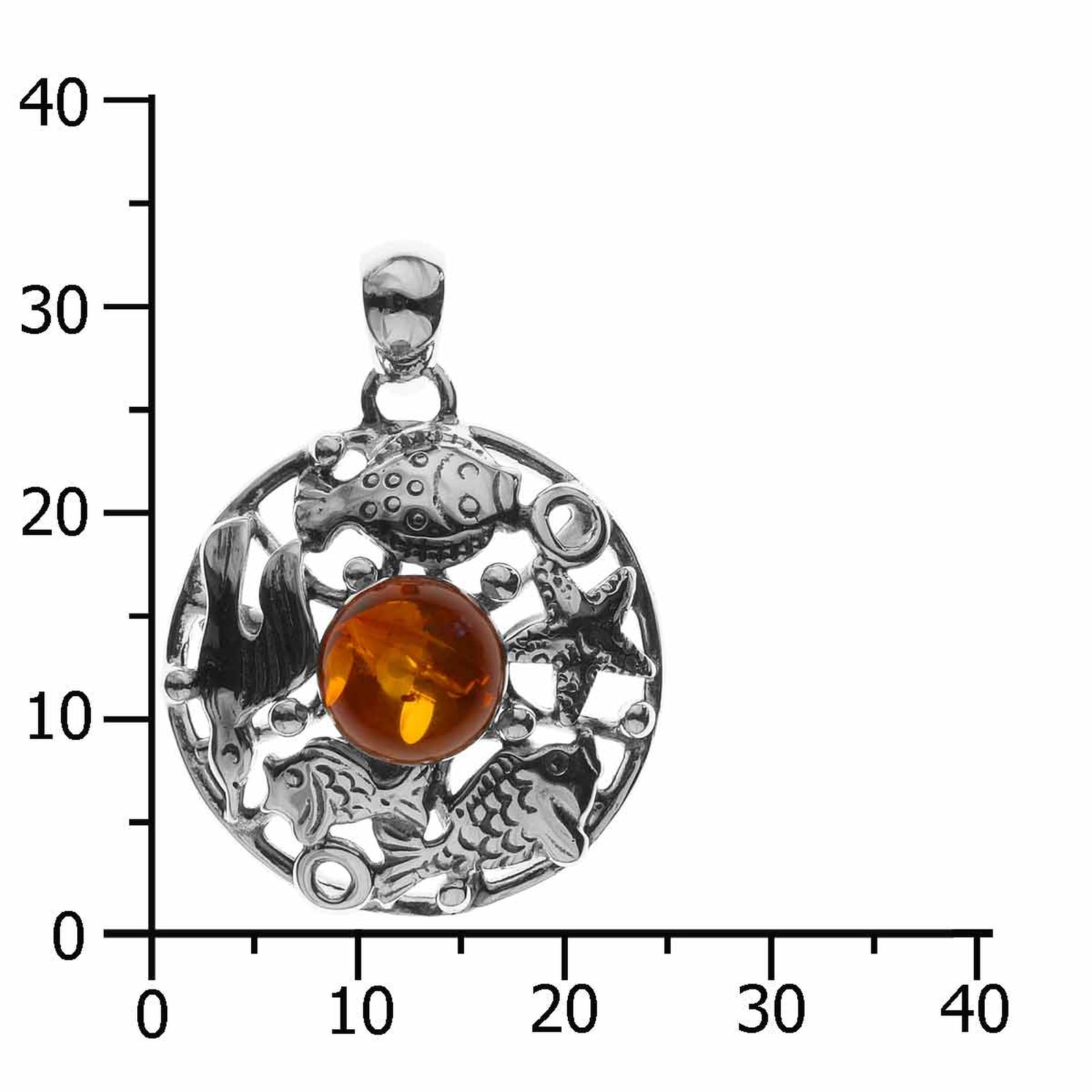 OSTSEE-SCHMUCK Kettenanhänger »- Fischland 34x24 mm - Silber 925/000 - Bernstein«