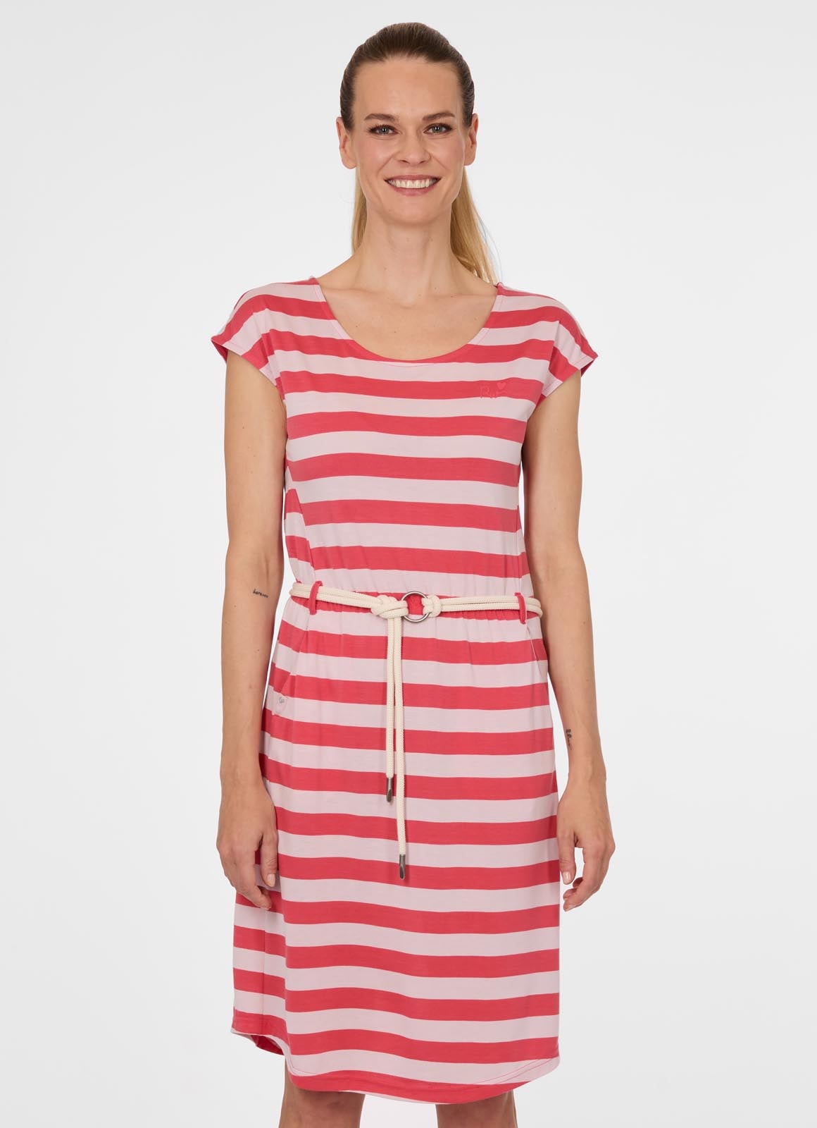 Ragwear Minikleid »LILITHE STRIPES« aus Polyester und Viskose, normale Passform, mit elastischem Bund