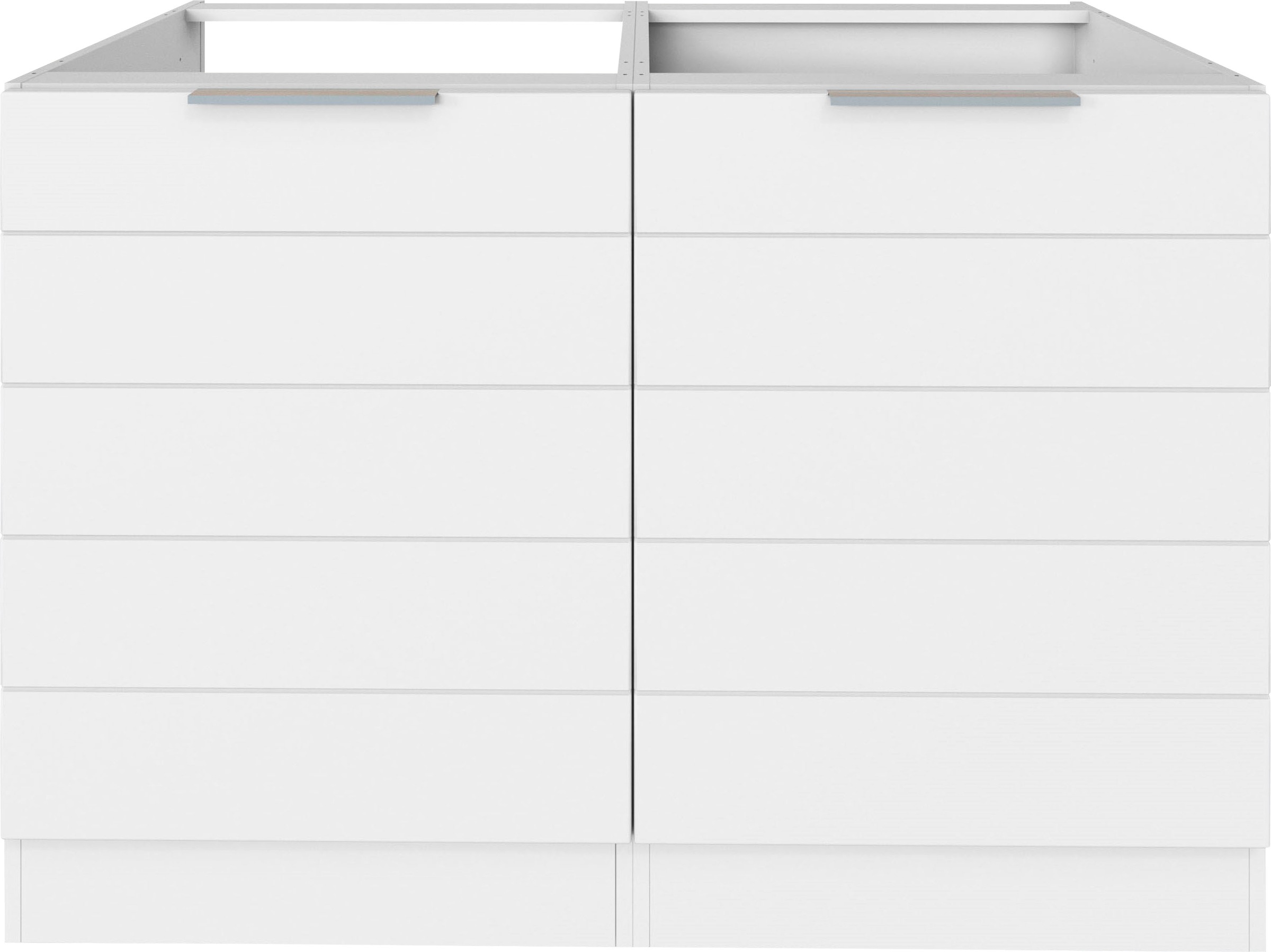 KOCHSTATION Spülenschrank »KS-Luhe«, 120 cm breit, hochwertige MDF-Fronten mit waagerechter Lisene
