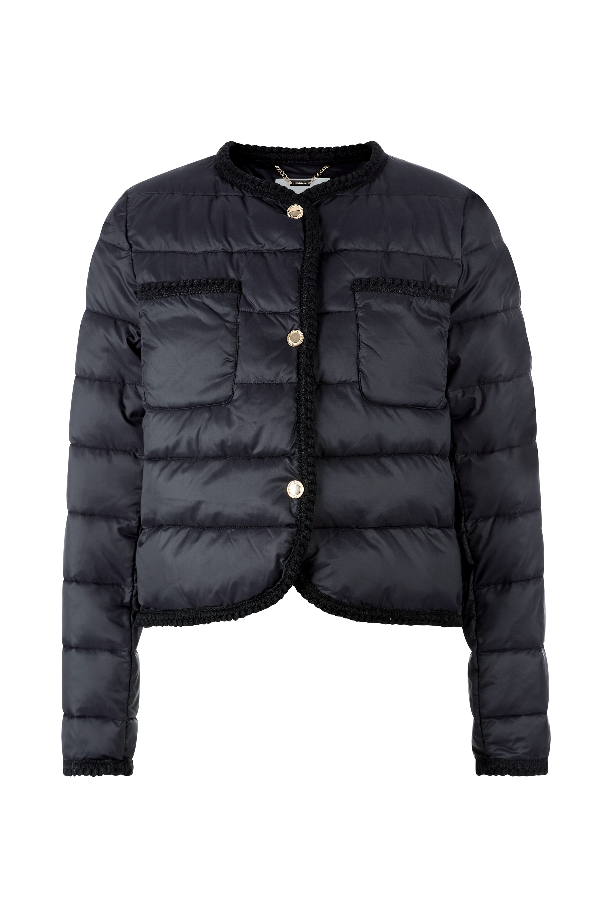 RICHROYAL Steppjacke, geflochtene Saumabschlüsse, gerader Schnitt, leicht wattiert
