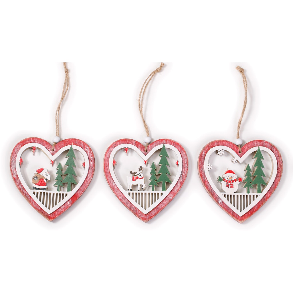 CHRISTMAS GOODS by Inge Baumbehang »Herz, Weihnachtsdeko, Christbaumschmuck«, (Set, 6 St.)