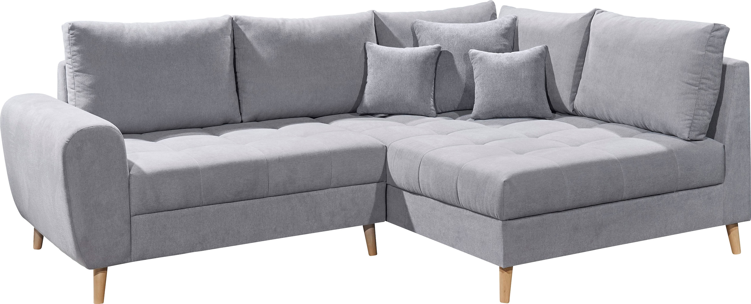 ED EXCITING DESIGN Ecksofa »Alice L-Form«, (Set), mit Hocker & 3 Zierkissen
