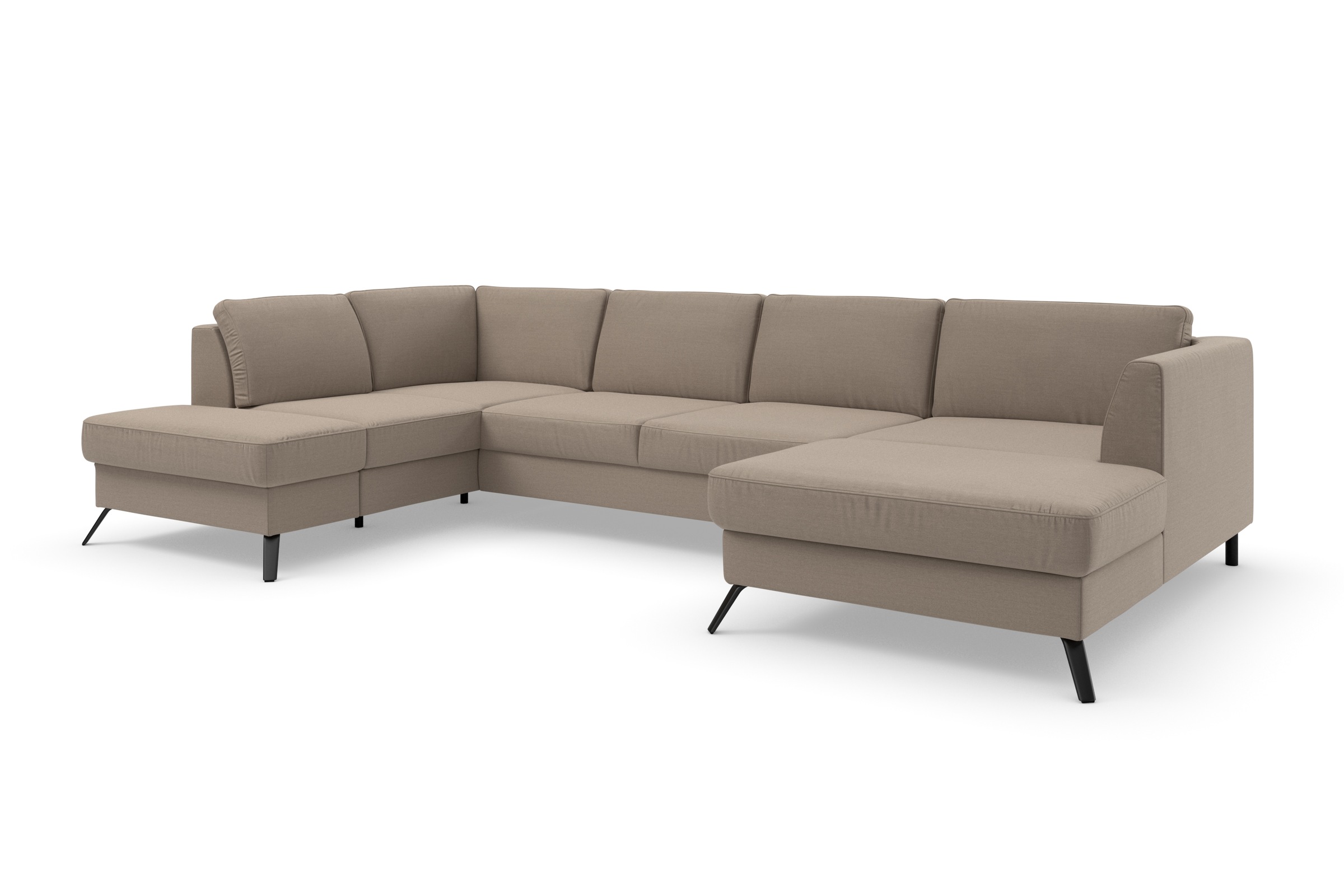 sit&more Wohnlandschaft »Olsen U-Form«, inklusive Sitztiefenverstellung, wahlweise mit Bettfunktion, 15cm hoch