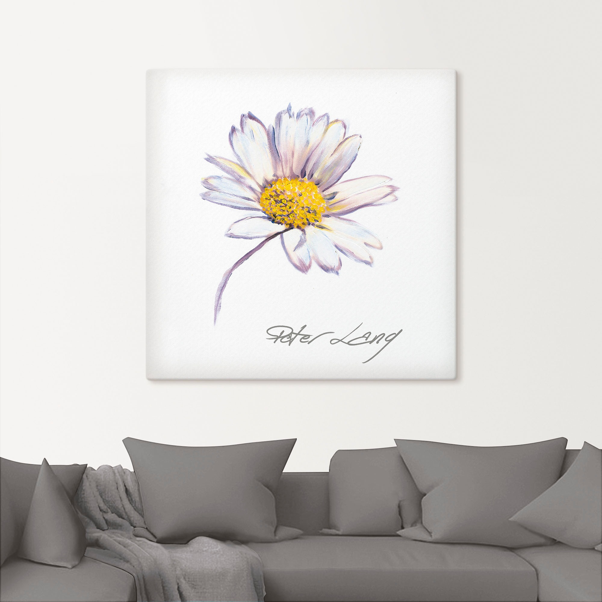Artland Leinwandbild »Blume_weiß V«, Blumenbilder, (1 St.), auf Keilrahmen gespannt