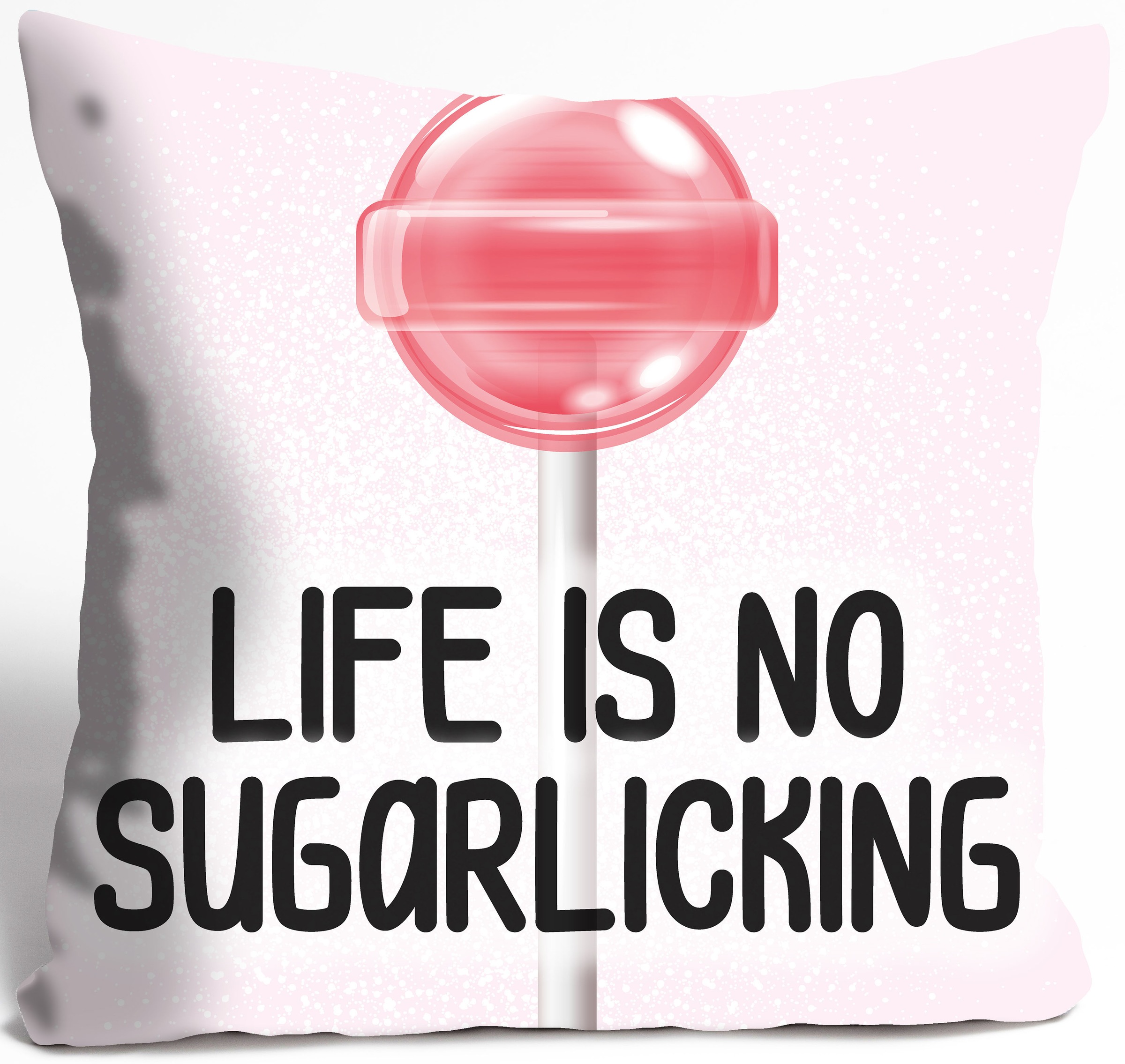 queence Dekokissen »LIFE IS NO SUGARLICKING«, Kissenhülle ohne Füllung, 1 Stück