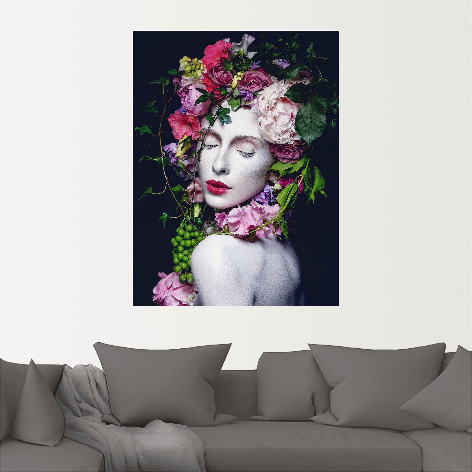 Artland Wandbild »Schöne Blumenkönigin«, Bilder von Frauen, (1 St.), als Alubild, Outdoorbild, Leinwandbild, Poster, Wandaufkleber