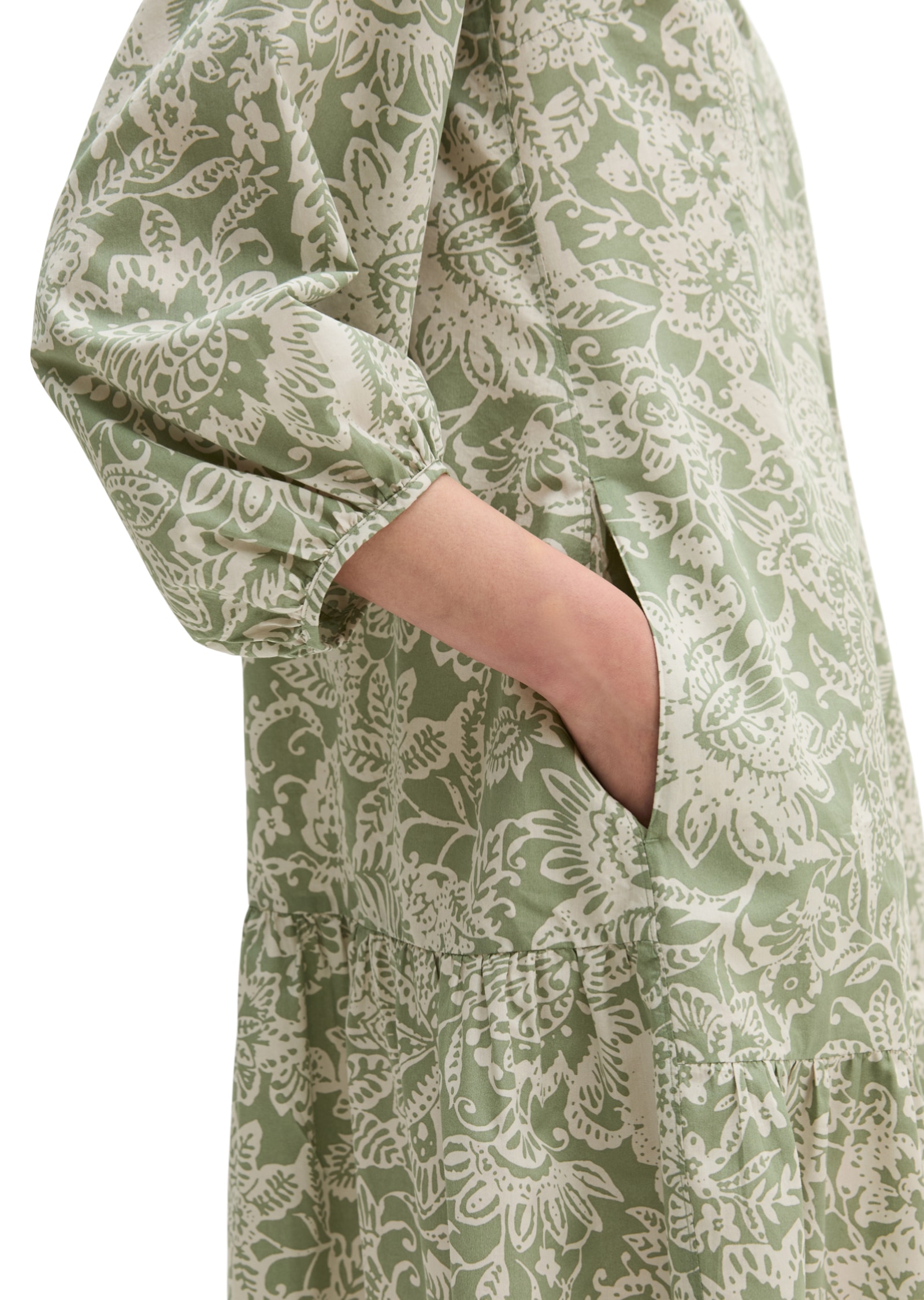 Marc O'Polo Sommerkleid Eingrifftaschen loose fit aus bedrucktem Light-Popeline, ungefüttert