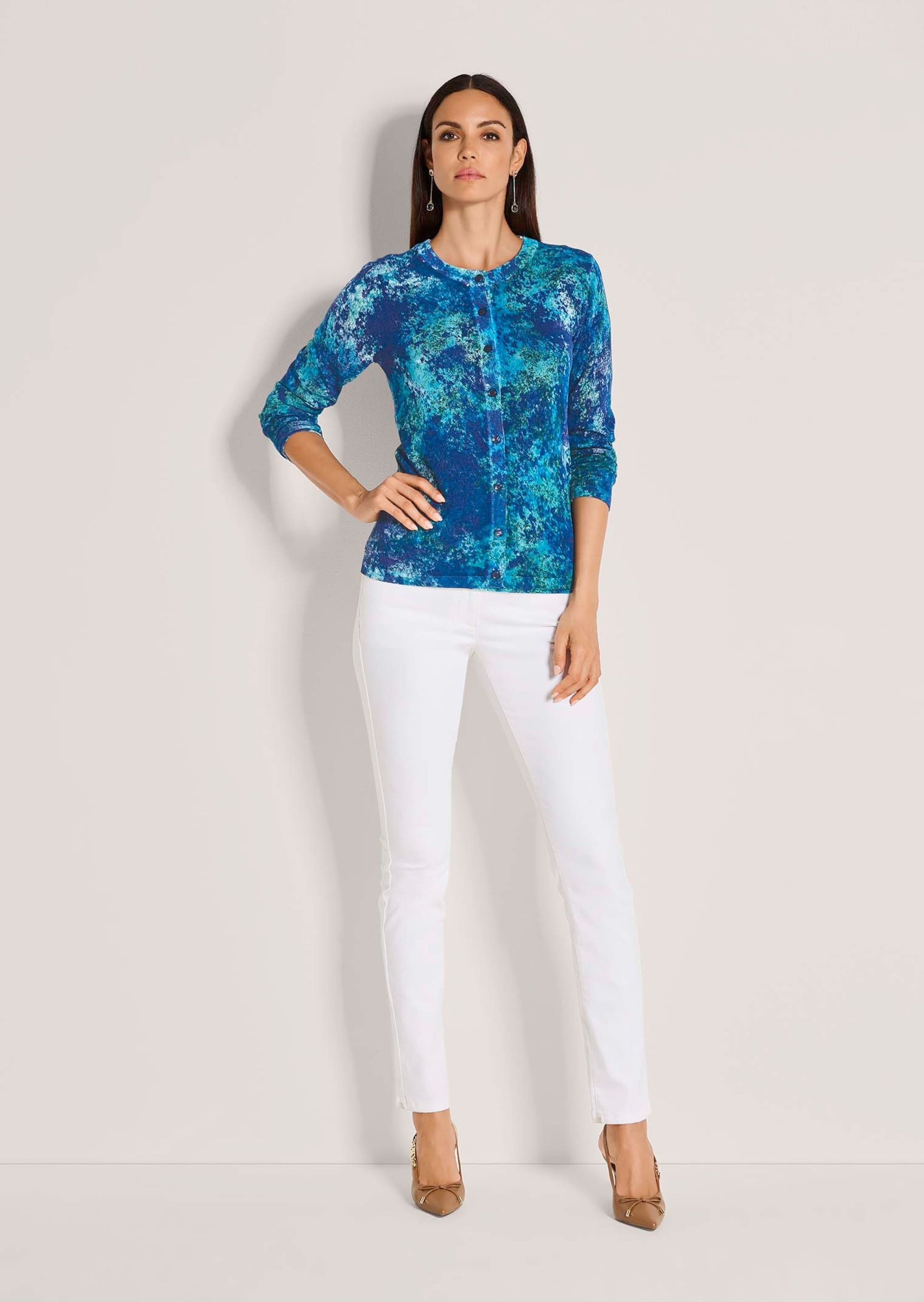 MADELEINE Strickjacke »Strickjacke Langarm Viskose-Jacke mit Knopfleiste« Durchgehende Knopfleiste