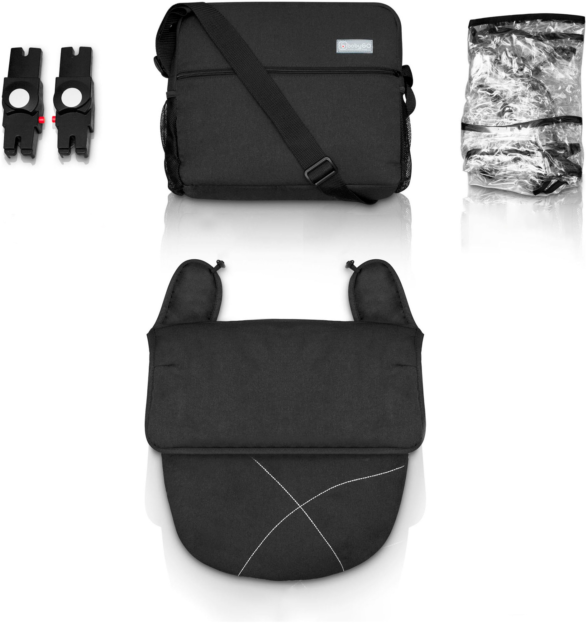 BabyGo Kombi-Kinderwagen »Halime AIR 3in1«, mit Luftreifen, inkl. Babywanne, Babyschale, Regenhaube & Wickeltasche