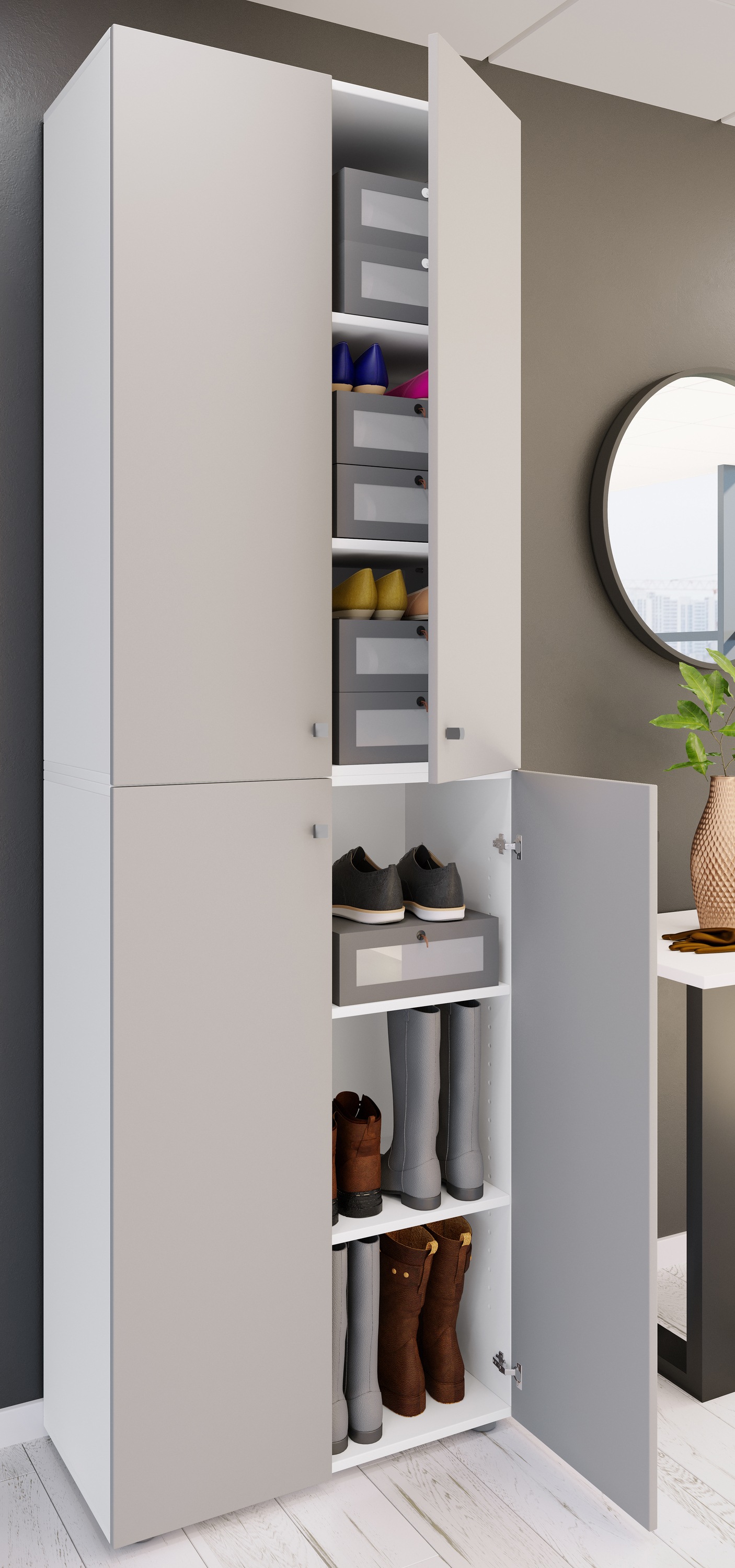VCM Schuhschrank »VCM XL Holz Großer Schuhschrank Schuhregal Groß Stiefel Dielenmöbel Lona 6 Fächer Drehtüren«, (1 St.)