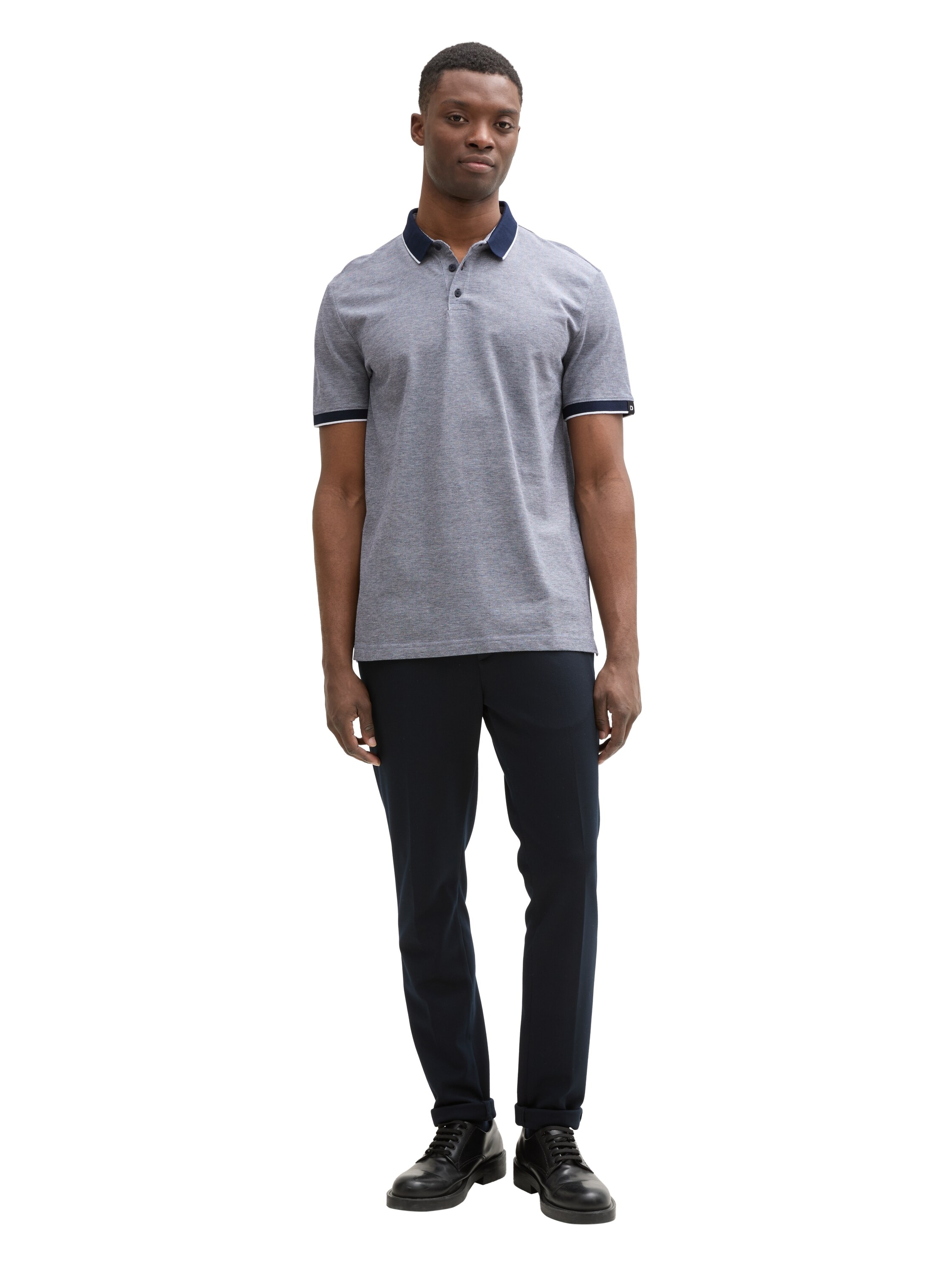 TOM TAILOR Denim Poloshirt, mit Kontrastdetails