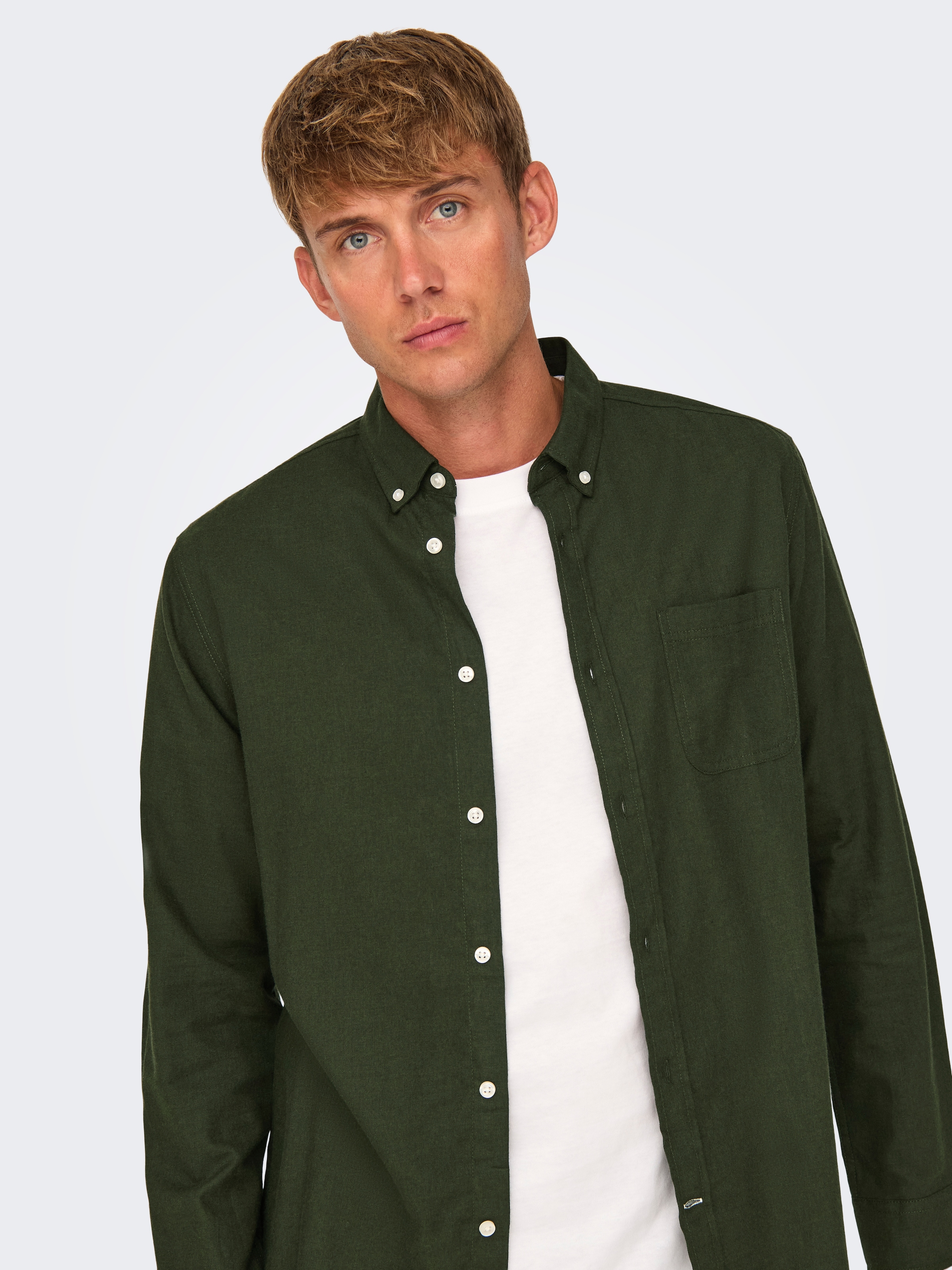 ONLY & SONS Langarmhemd »ONSROAD LIFE REG MELANGE LS SHIRT NOOS«